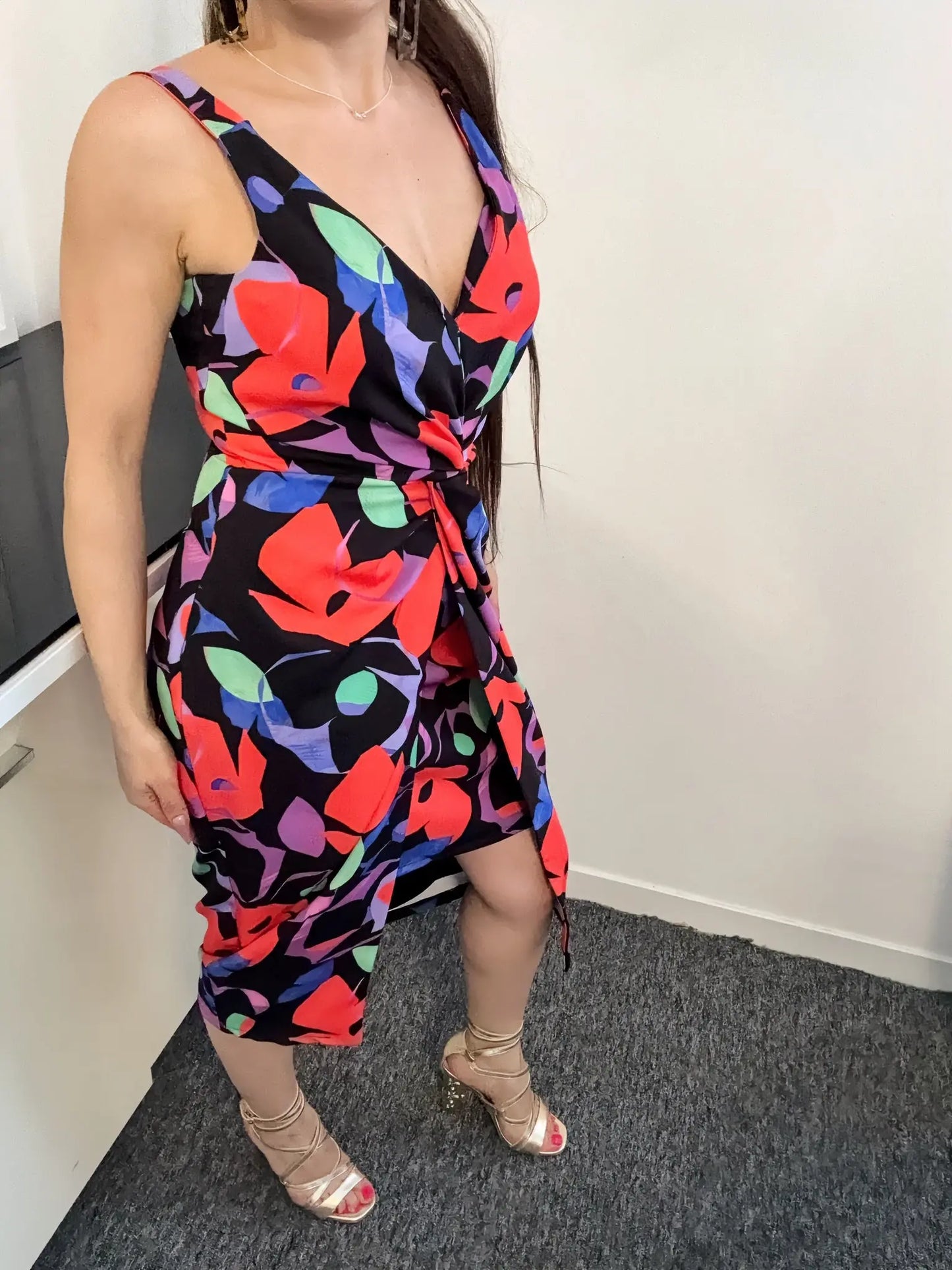Robe imprimée Selena – Vue de dos avec fermeture éclair