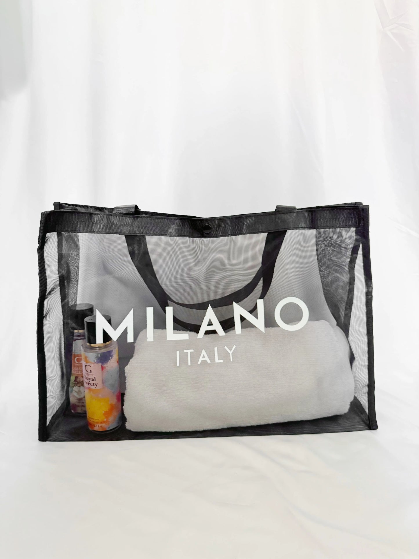 Sac Fourre-Tout en Nylon Grande Capacité avec Imprimé Alphabet – Noir | Idéal pour la Plage, les Courses ou un Usage Quotidien ARMINE'S STYLE HUB