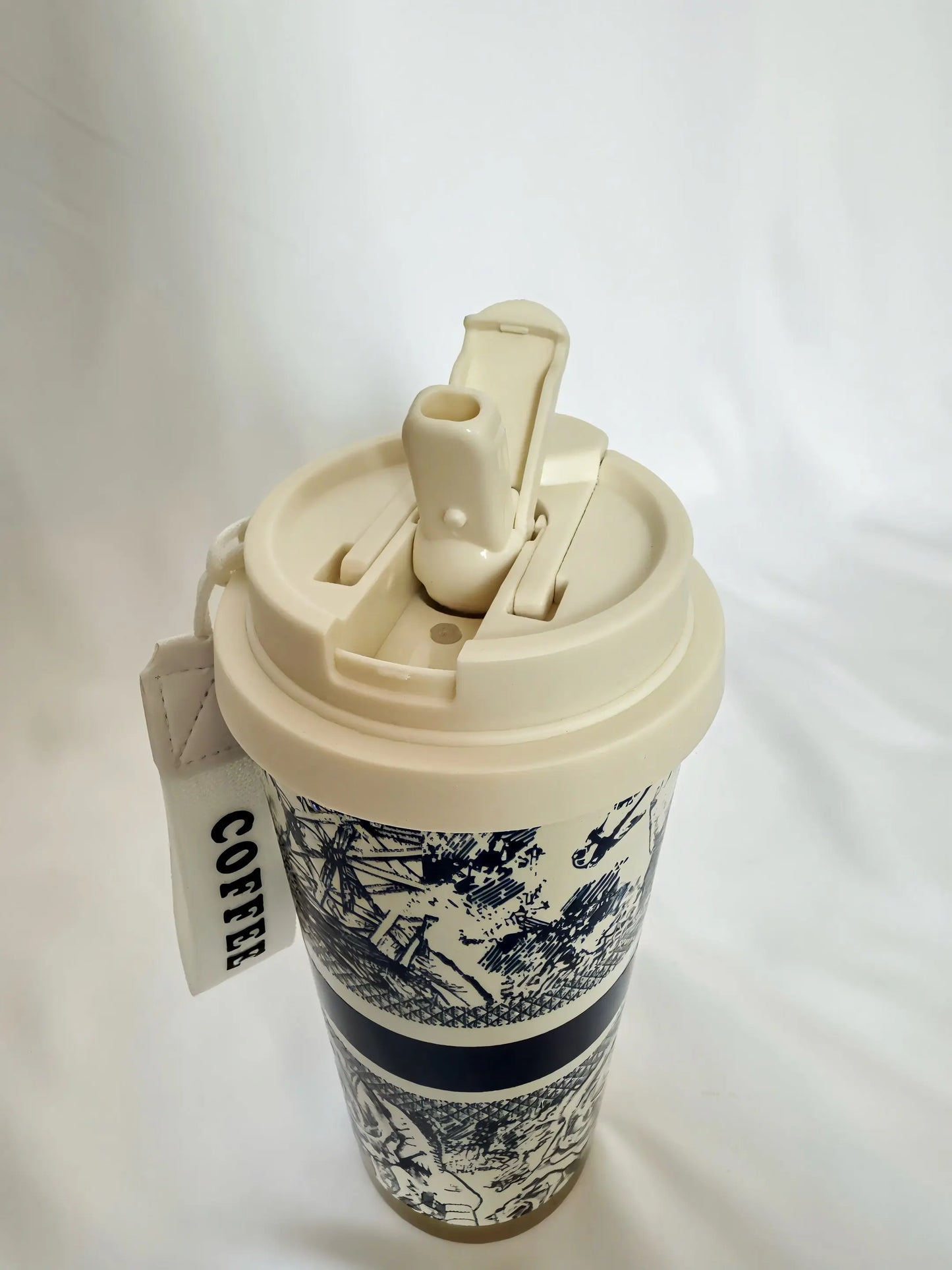 Thermos Isolé 530ml à Motifs Floraux – Acier Inoxydable 316, Paille & Couvercle | Boissons Chaudes ou Froides ARMINE'S STYLE HUB