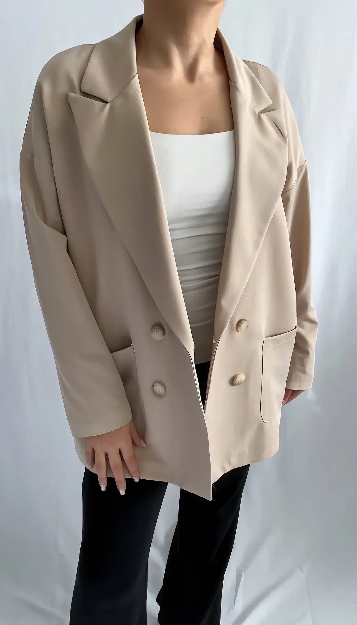 Veste oversize à rayures, style tendance et décontracté - ARMINE'S STYLE HUB