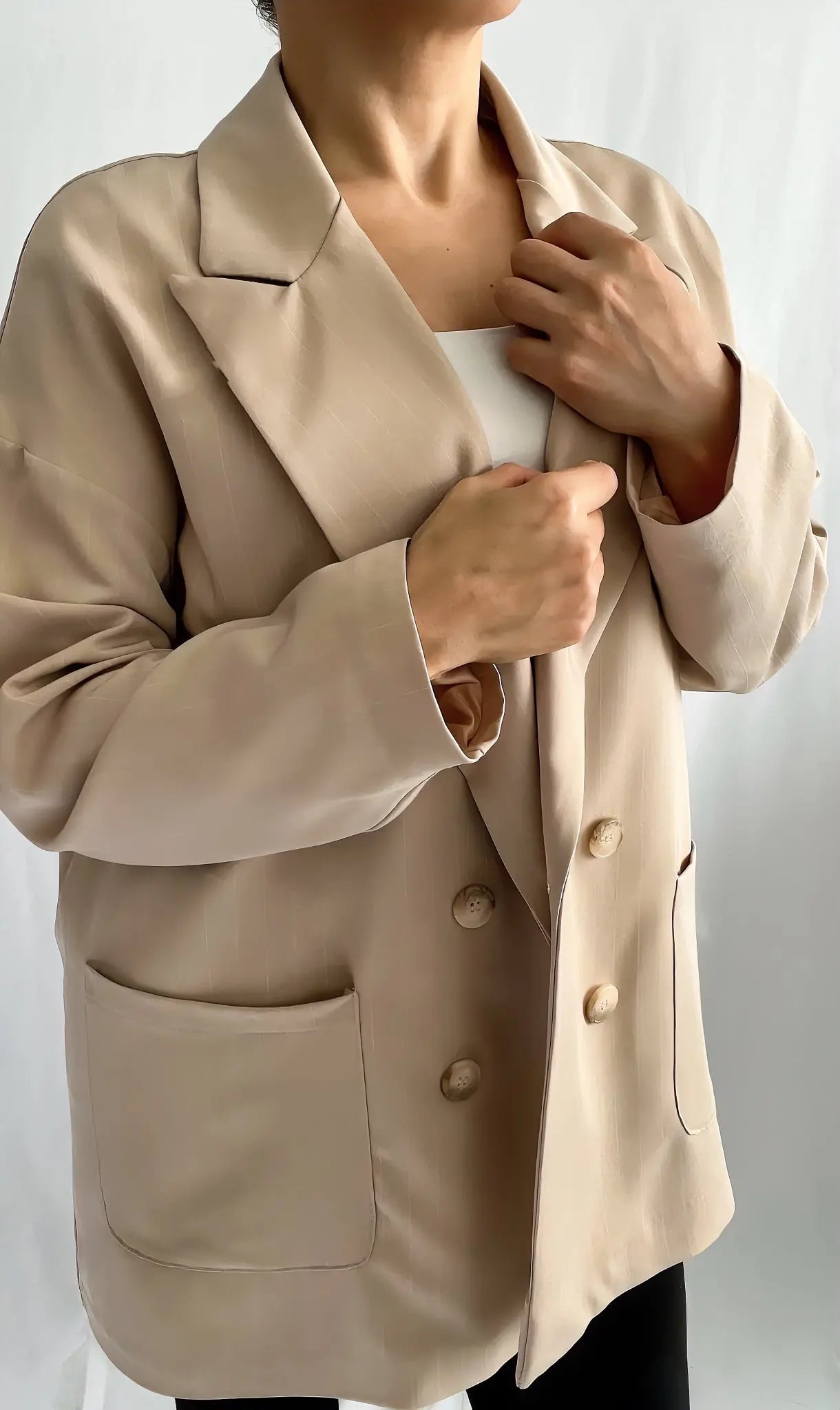Veste oversize à rayures, style tendance et décontracté - ARMINE'S STYLE HUB