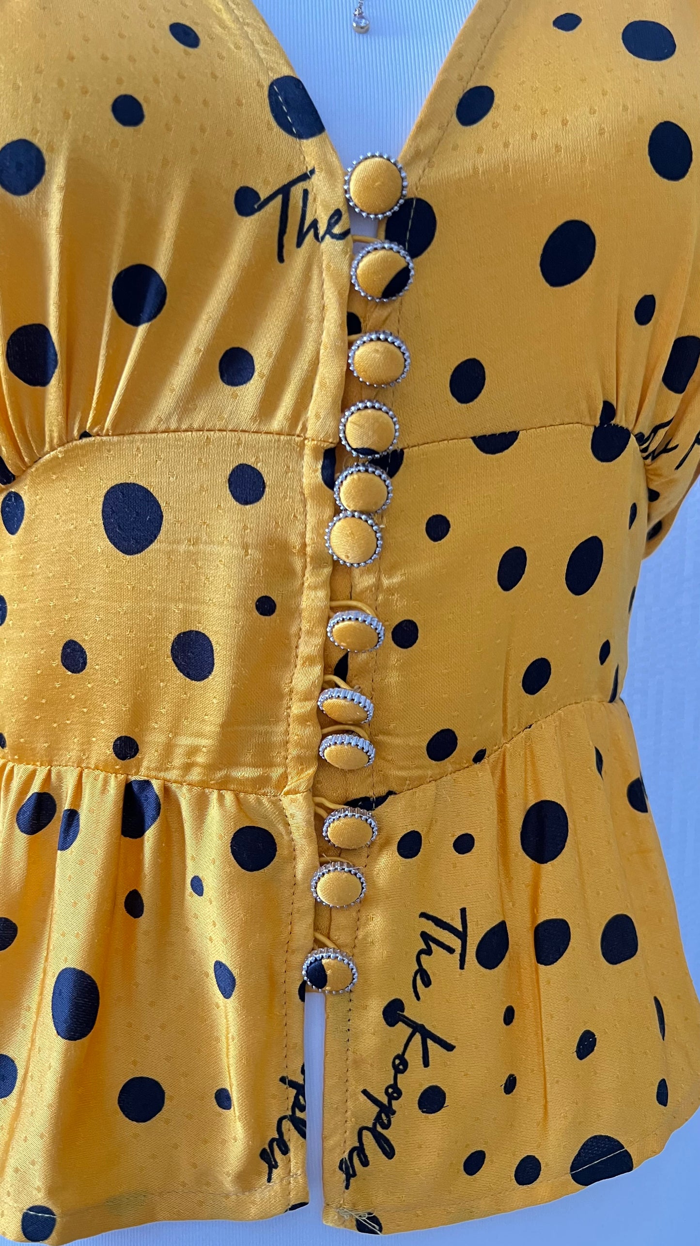 The KOOPLES Top jaune à pois noir - ARMINE'S STYLE HUB