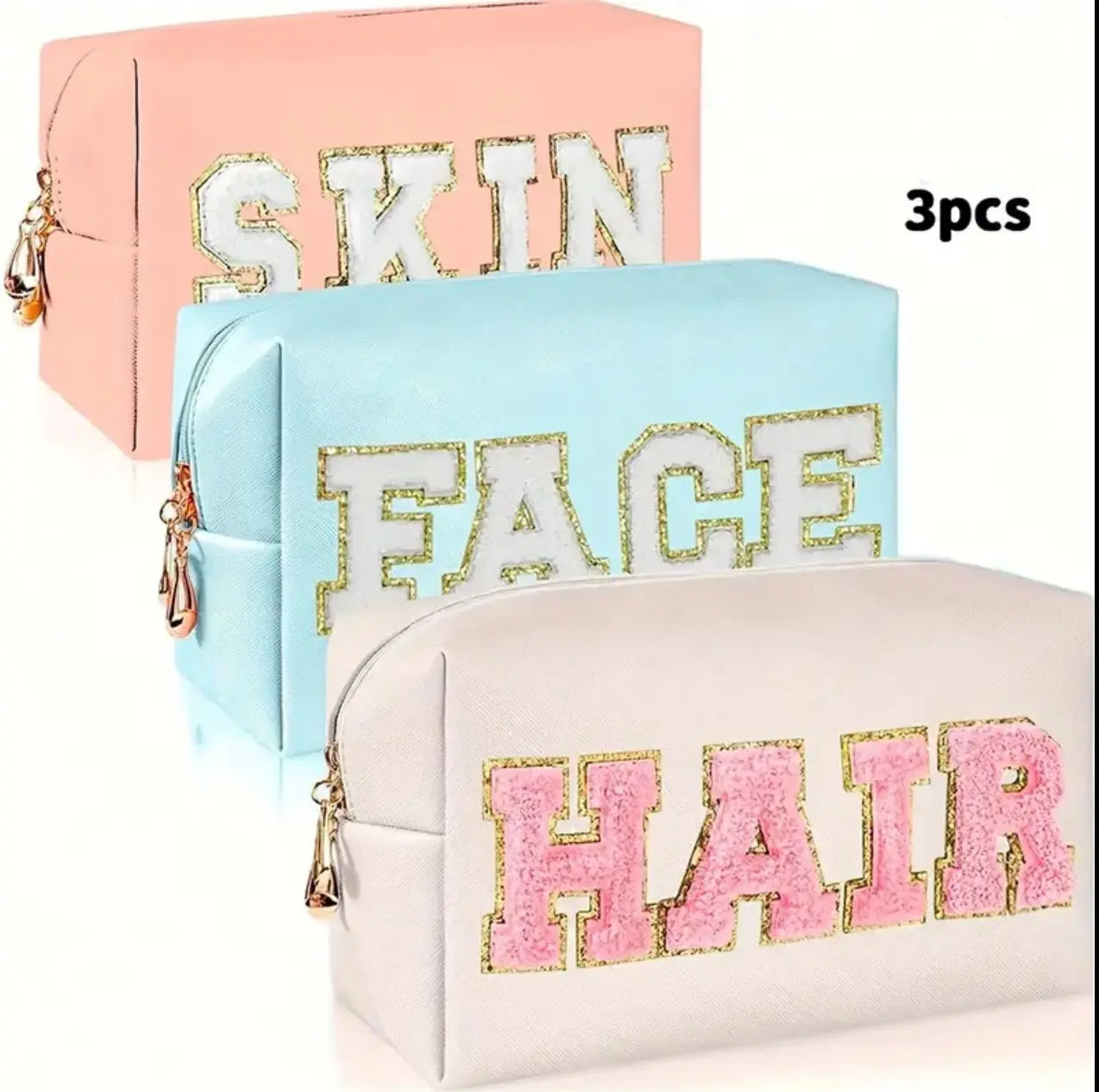 3 Pochettes Maquillage Pastel – Trousse de Toilette Organisatrice ARMINE'S STYLE HUB