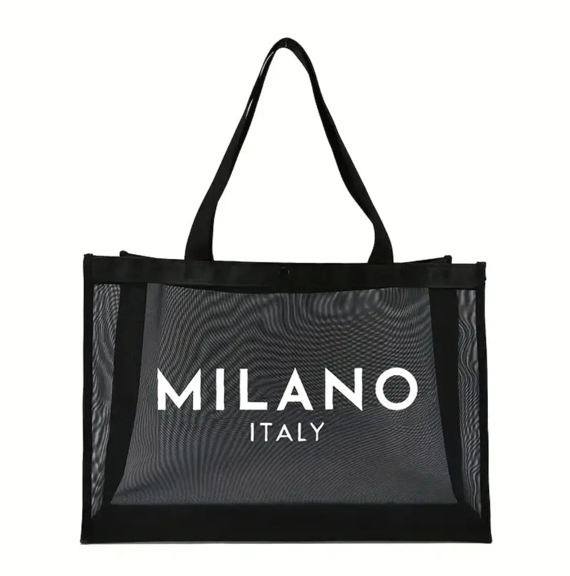 Sac Fourre-Tout en Nylon Grande Capacité avec Imprimé Alphabet – Noir | Idéal pour la Plage, les Courses ou un Usage Quotidien ARMINE'S STYLE HUB