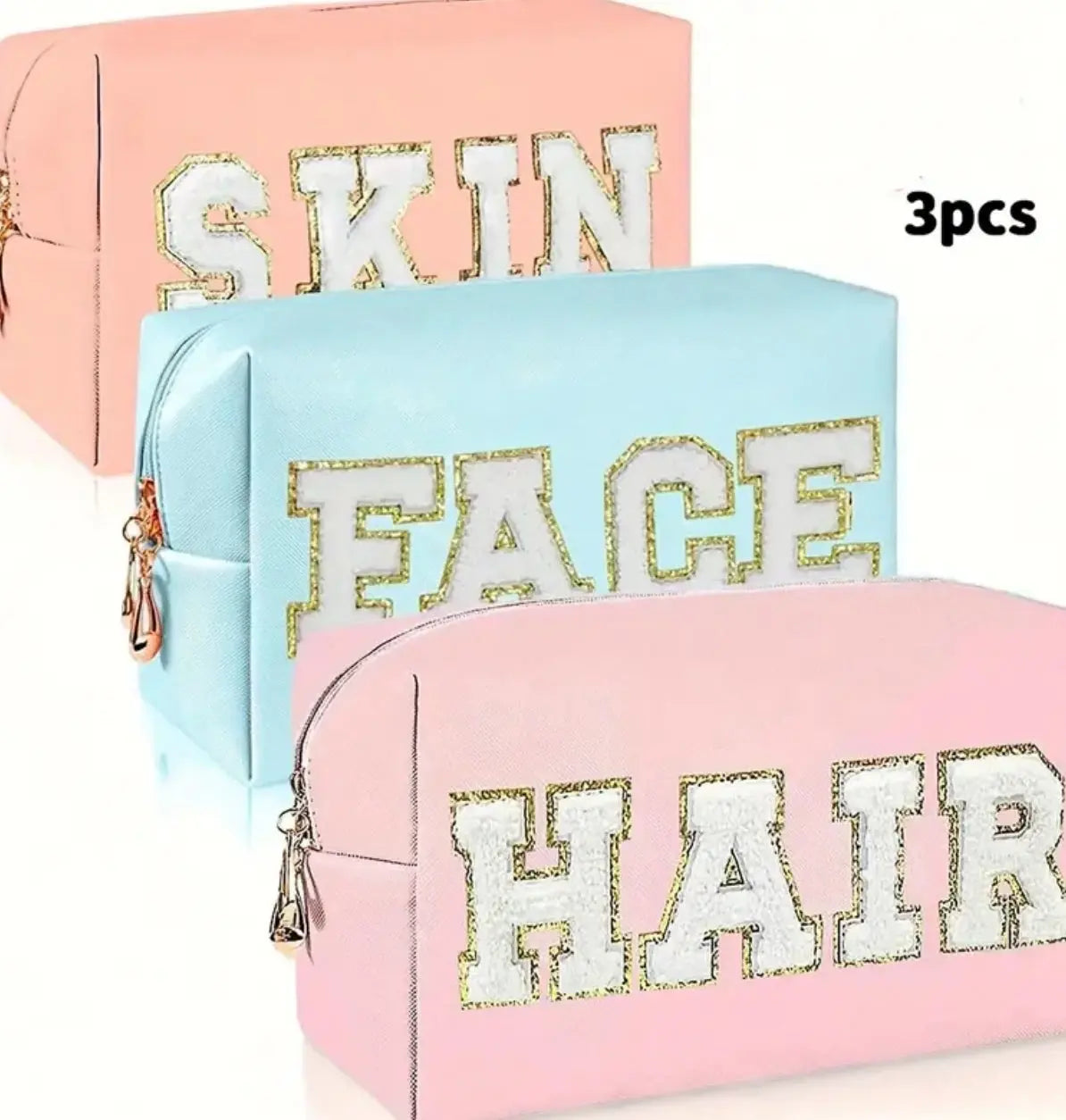 3 Pochettes Maquillage Pastel – Trousse de Toilette Organisatrice ARMINE'S STYLE HUB