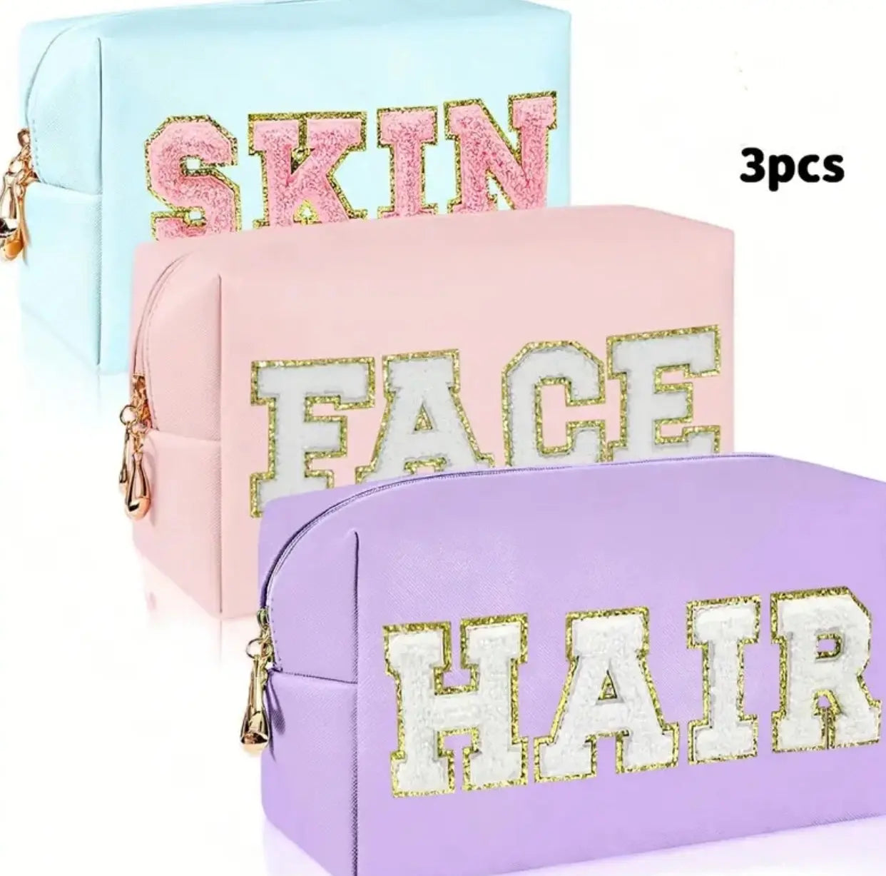3 Pochettes Maquillage Pastel – Trousse de Toilette Organisatrice ARMINE'S STYLE HUB
