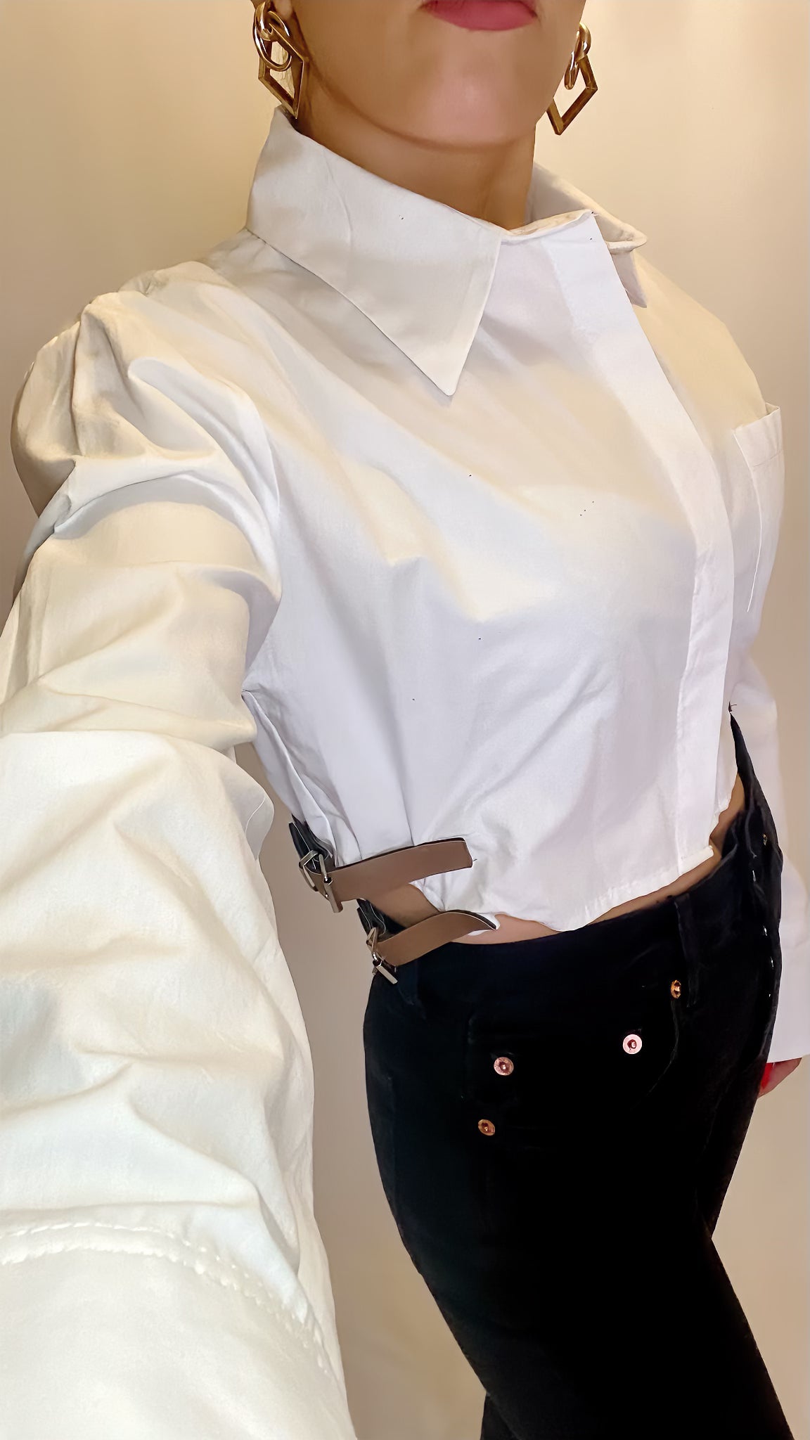 CHEMISE COURT BLANC CEINTURÉ - ARMINE'S STYLE HUB