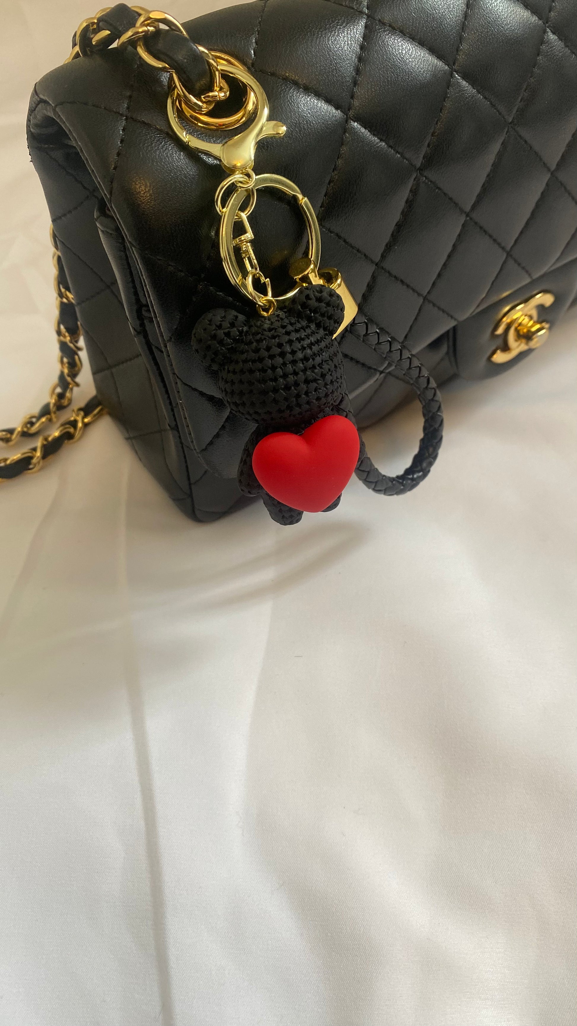 Porte-clé nounours en cœur - ARMINE'S STYLE HUB
