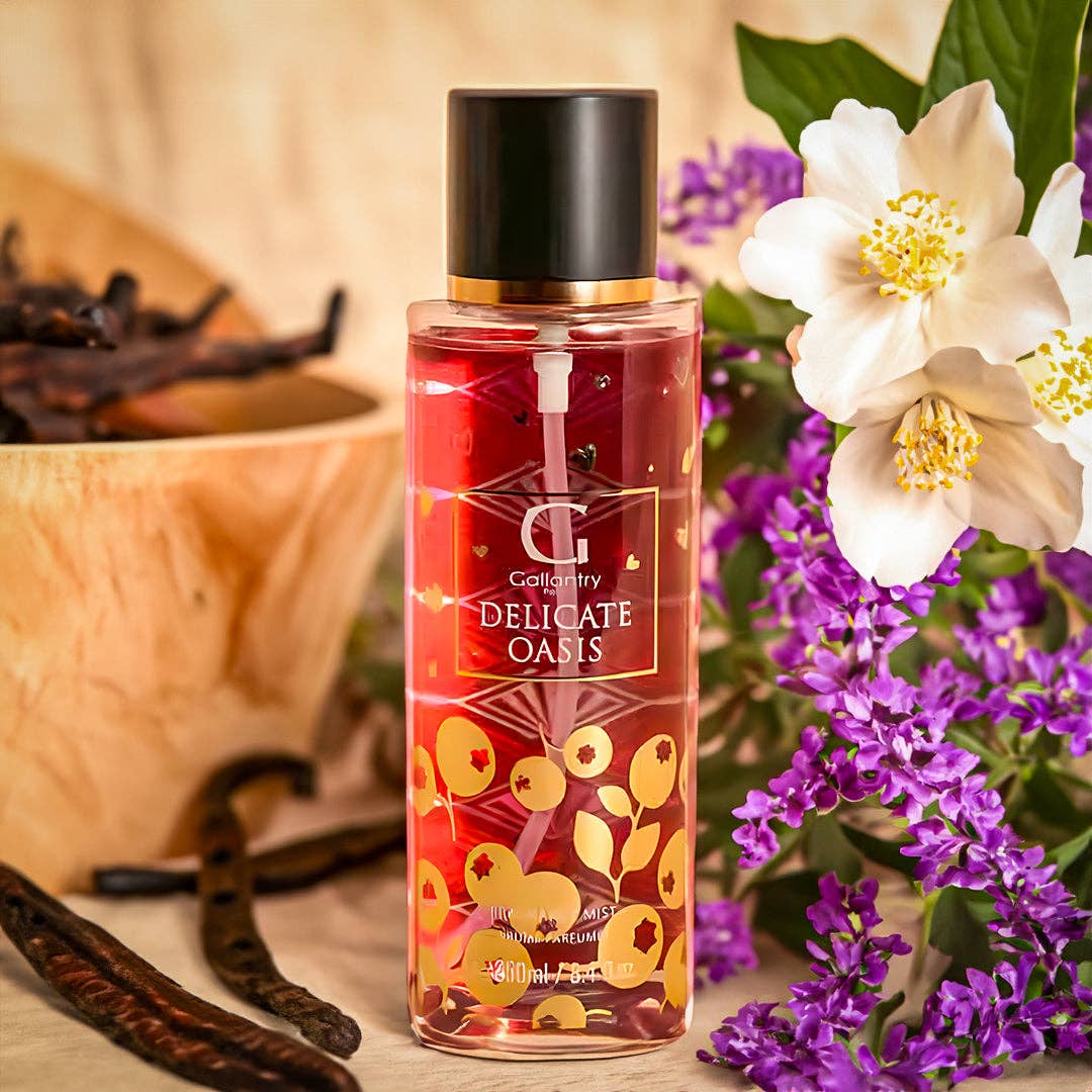 Flacon de brume parfumée Oasis Délicate 250ml – parfum ambré pour femme