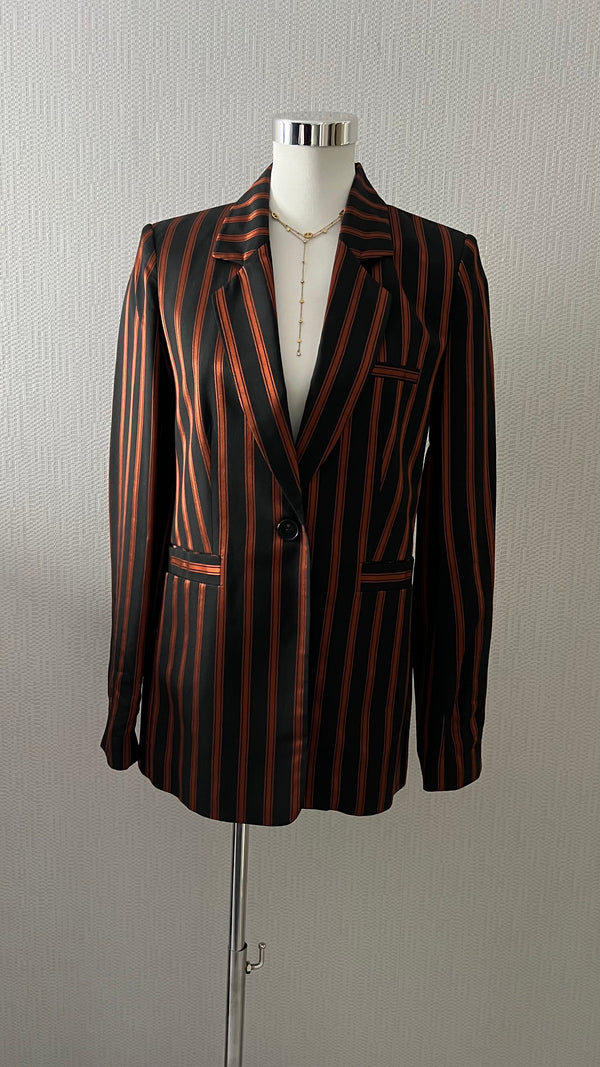 Claudie Pierlot Blazer - rayures - marron et noir - ARMINE'S STYLE HUB