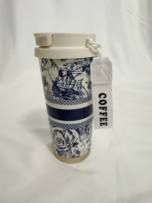 Thermos Isolé 530ml à Motifs Floraux – Acier Inoxydable 316, Paille & Couvercle | Boissons Chaudes ou Froides ARMINE'S STYLE HUB