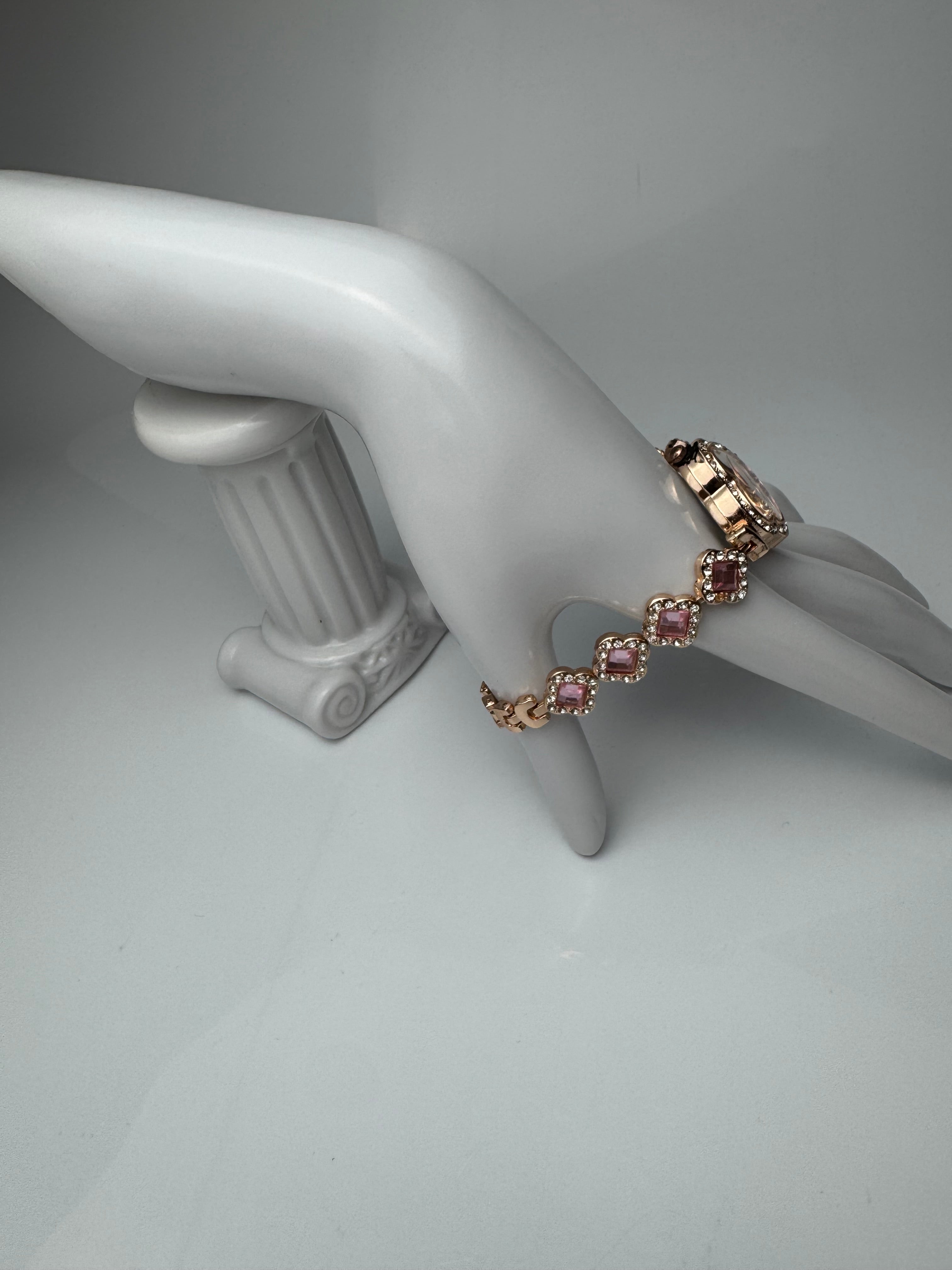 Montre Femme – Bracelet Trèfle, Pierre , Acier Inoxydable
