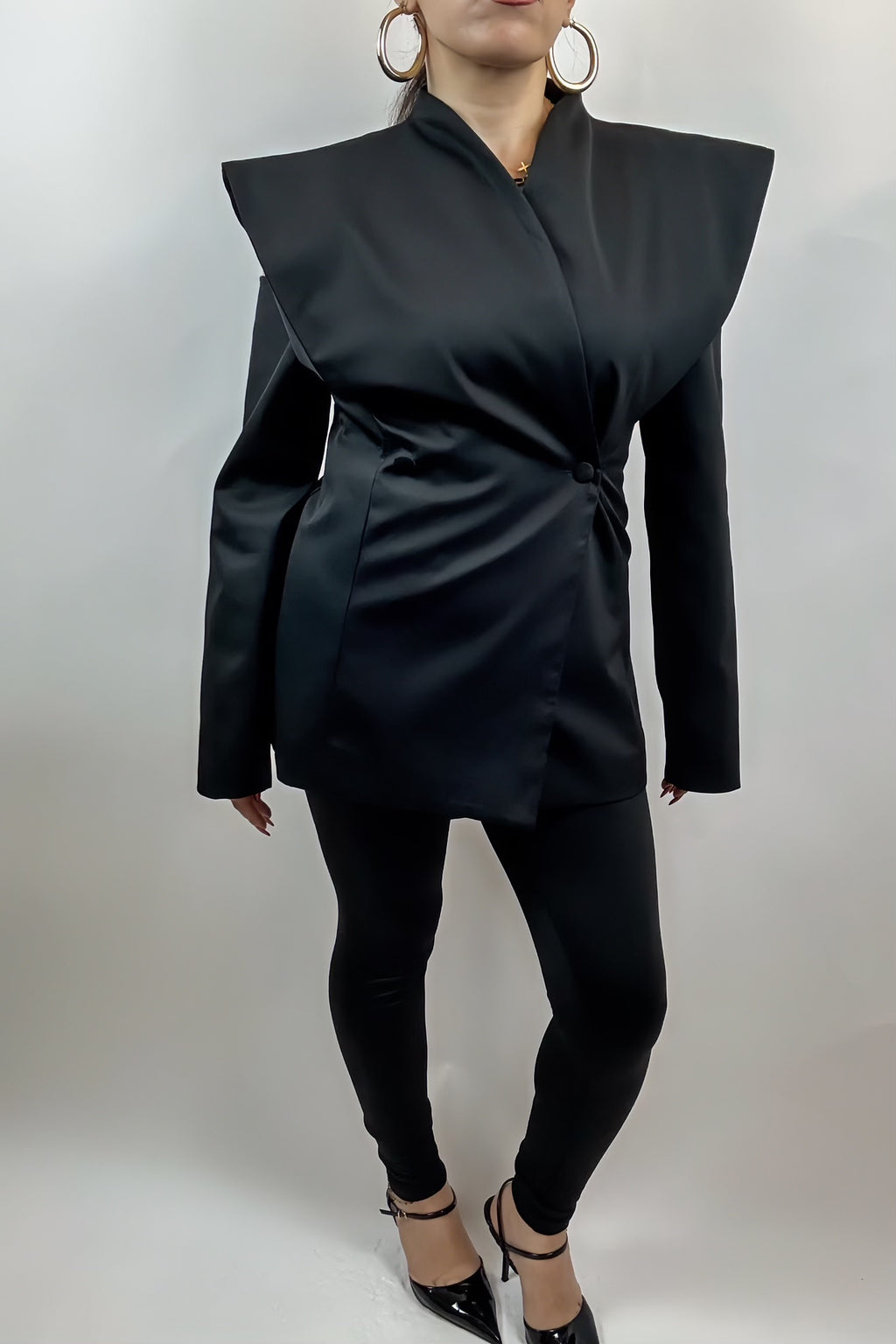 Blazer Femme Noir Déstructuré Chic