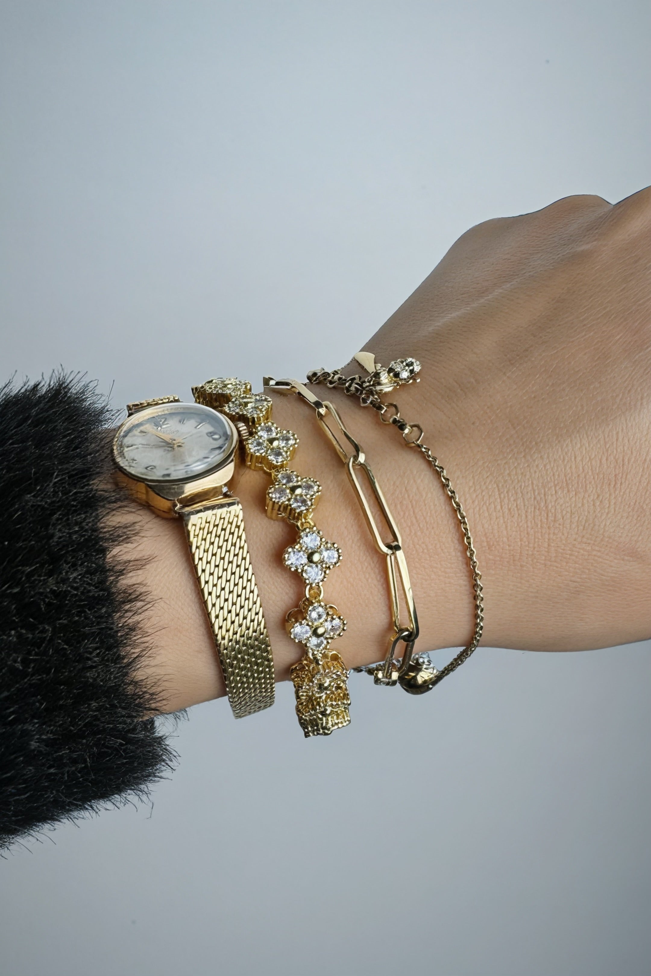 Bracelet à Fleurs -Laiton Plaqué
Or 18K