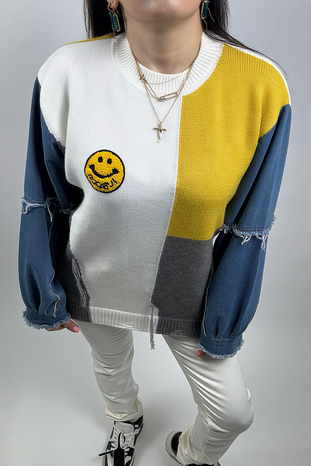 Pull Oversize Femme en Denim