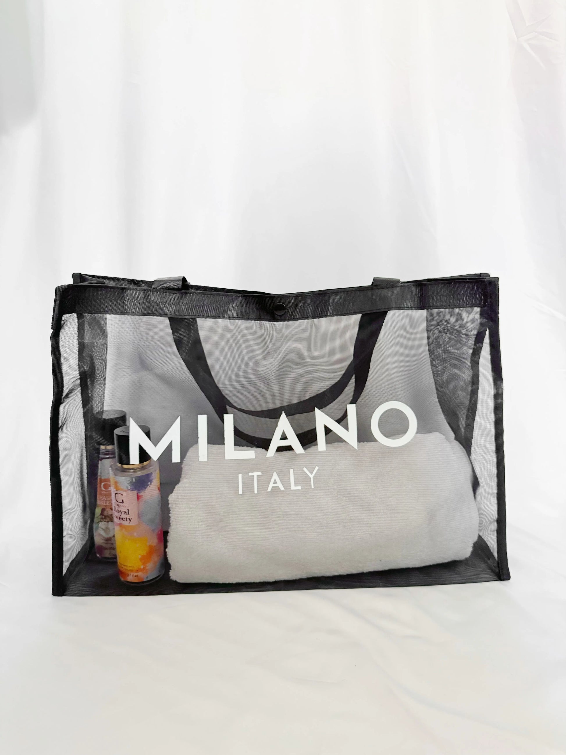 Sac Fourre-Tout en Nylon Grande Capacité avec Imprimé Alphabet – Noir | Idéal pour la Plage, les Courses ou un Usage Quotidien ARMINE'S STYLE HUB