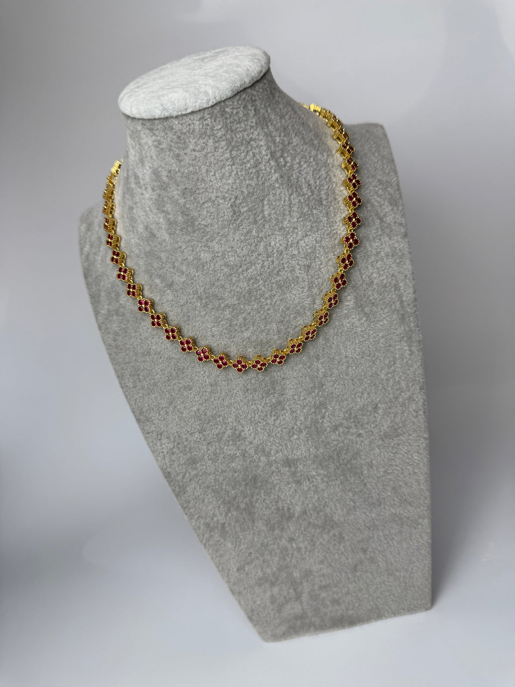 Collier Fleurs – Laiton Plaqué Or 18K