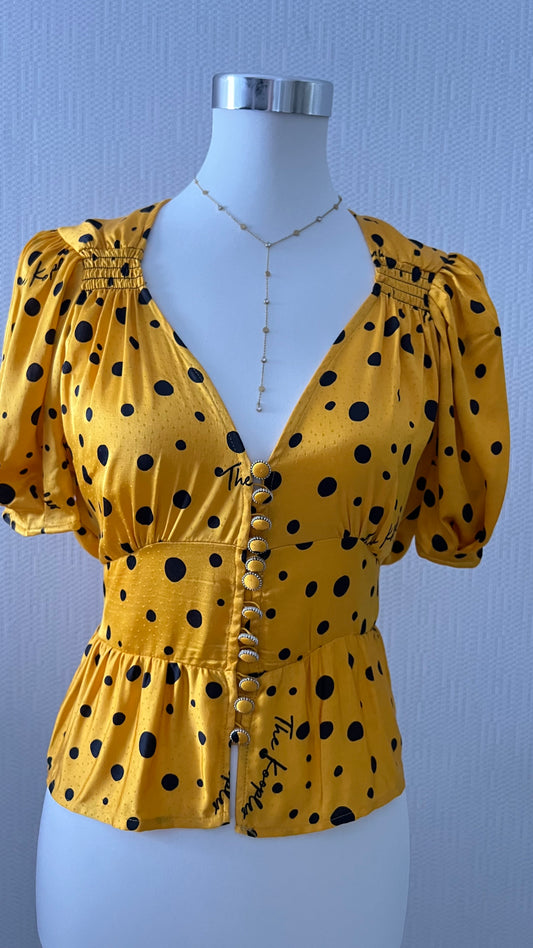 The KOOPLES Top jaune à pois noir - ARMINE'S STYLE HUB