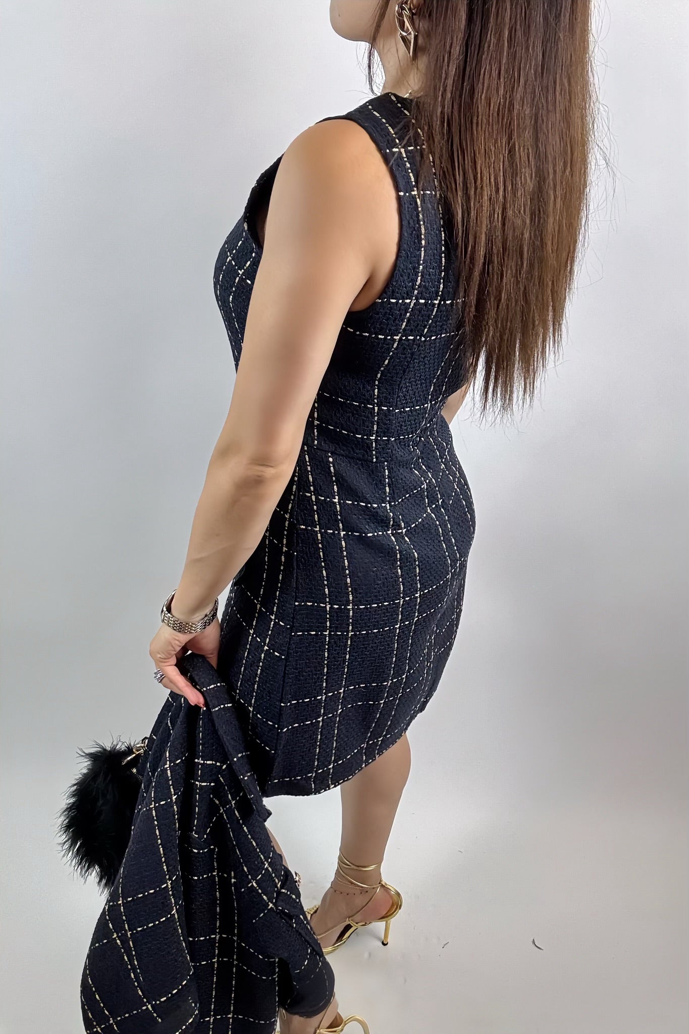 Ensemble Élégant 2 Pièces Femme – Blazer Court Chic & Robe Bleu Marine