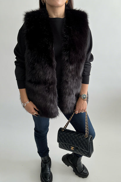 Gilet Sans Manches Femme en Fausse Fourrure – Long, Élégant & Décontracté
