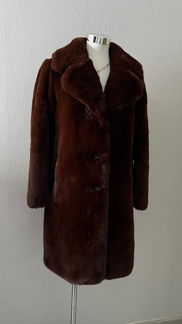 The Kooples Manteau fausse fourrure marron Long - ARMINE'S STYLE HUB