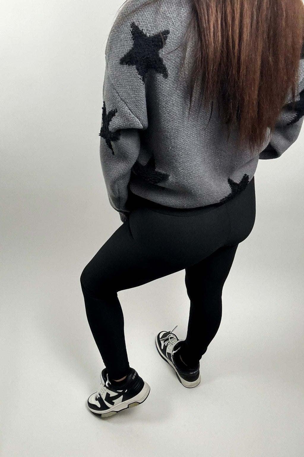 Leggings en polaire extensible taille haute pour femme