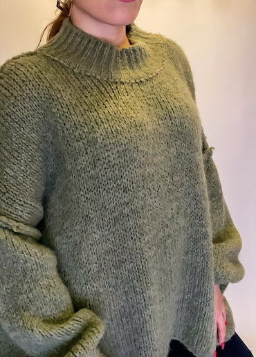 Pull large en tricot moderne à col montant, confortable et chaud - ARMINE'S STYLE HUB