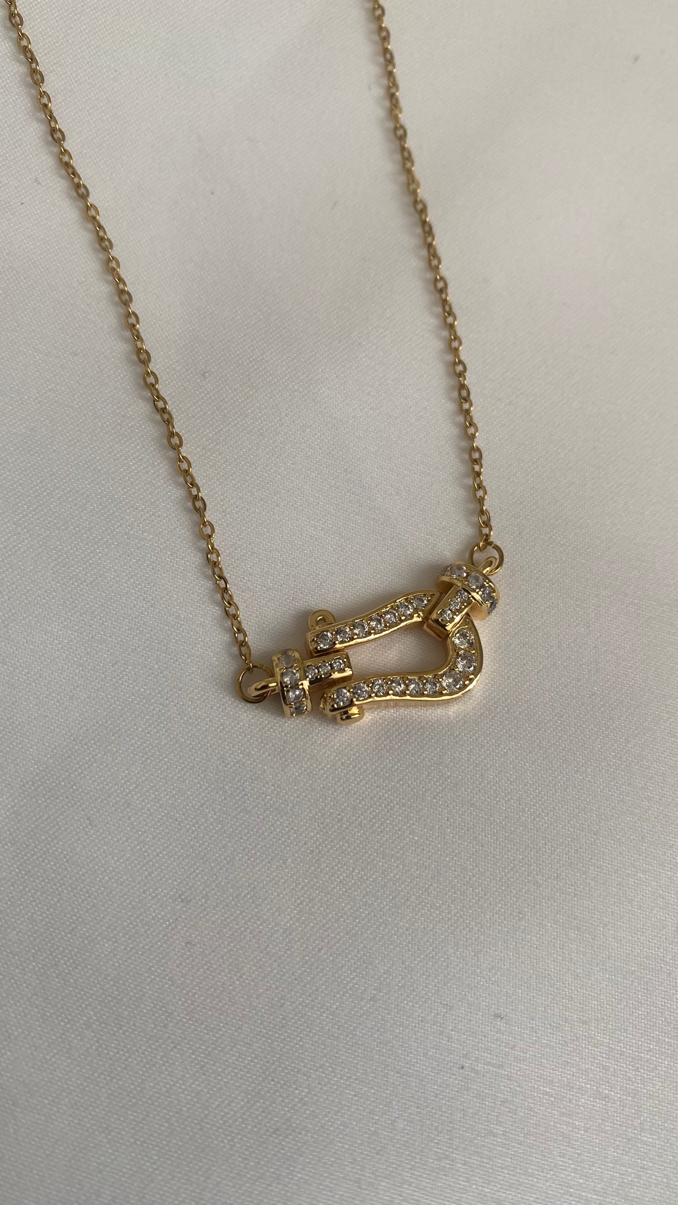 Collier  pendentif acier inoxydable strass zirconium - ARMINE'S STYLE HUB
