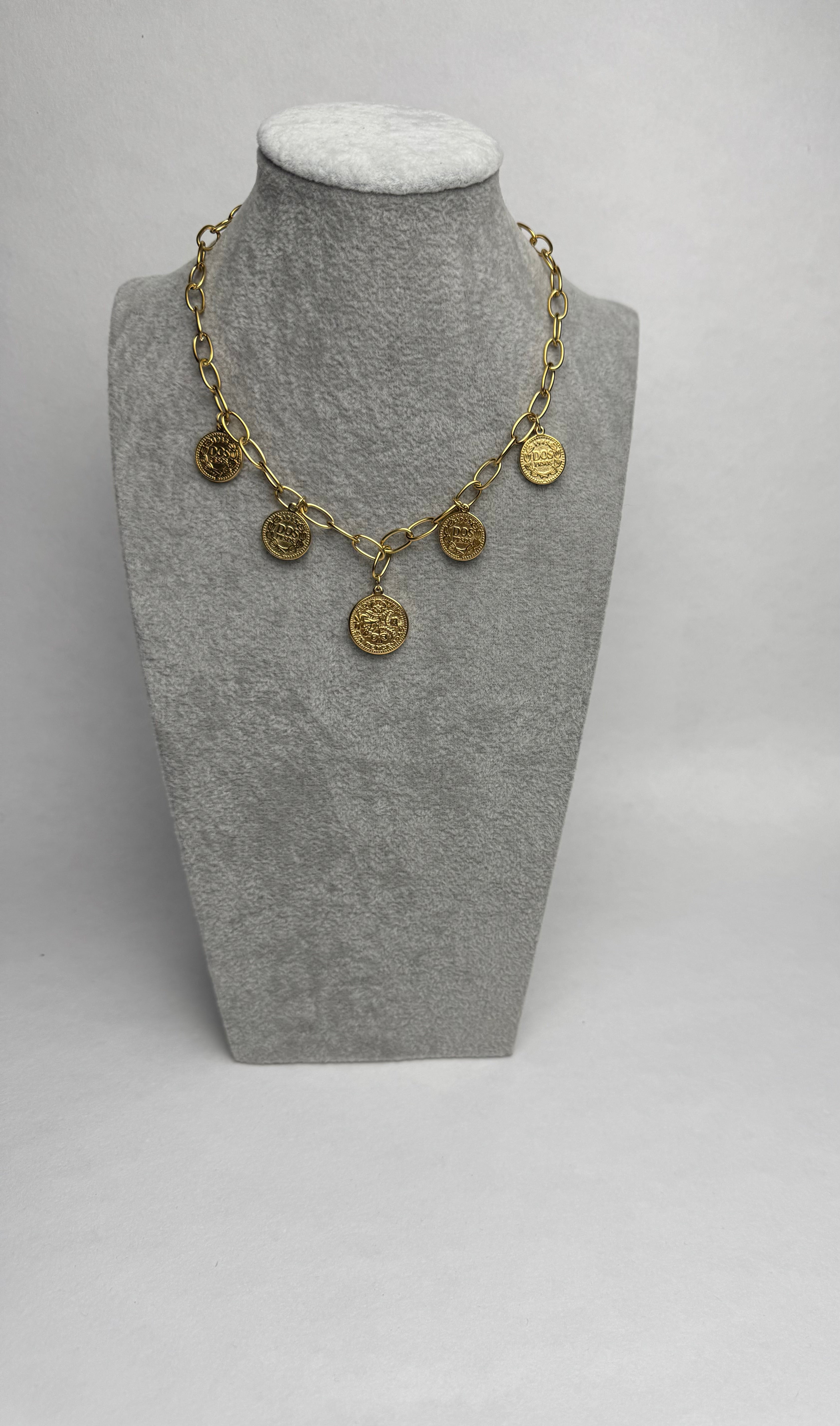 Collier & Vintage Monnaie – Acier Inoxydable Or 18K