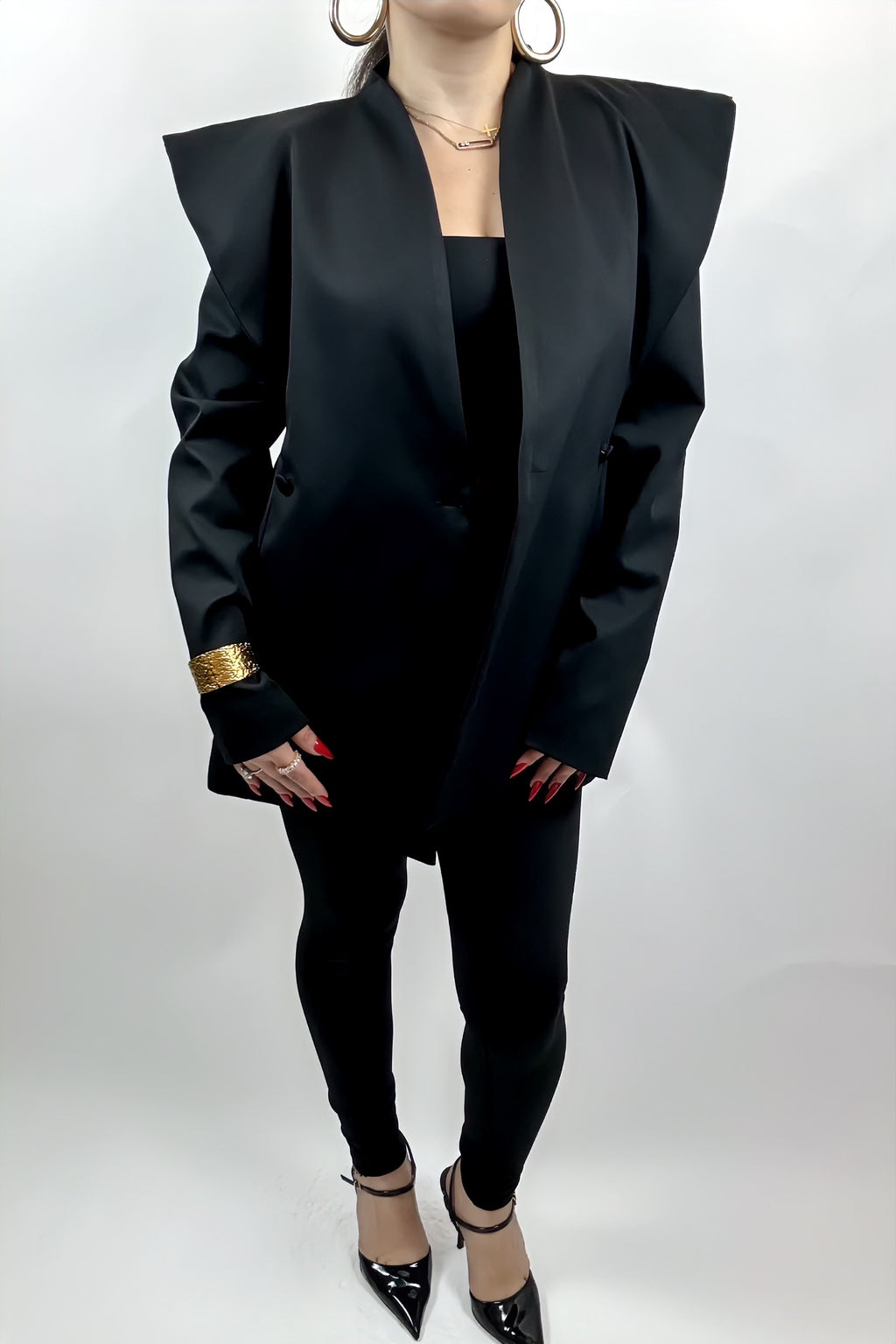 Blazer Femme Noir Déstructuré Chic