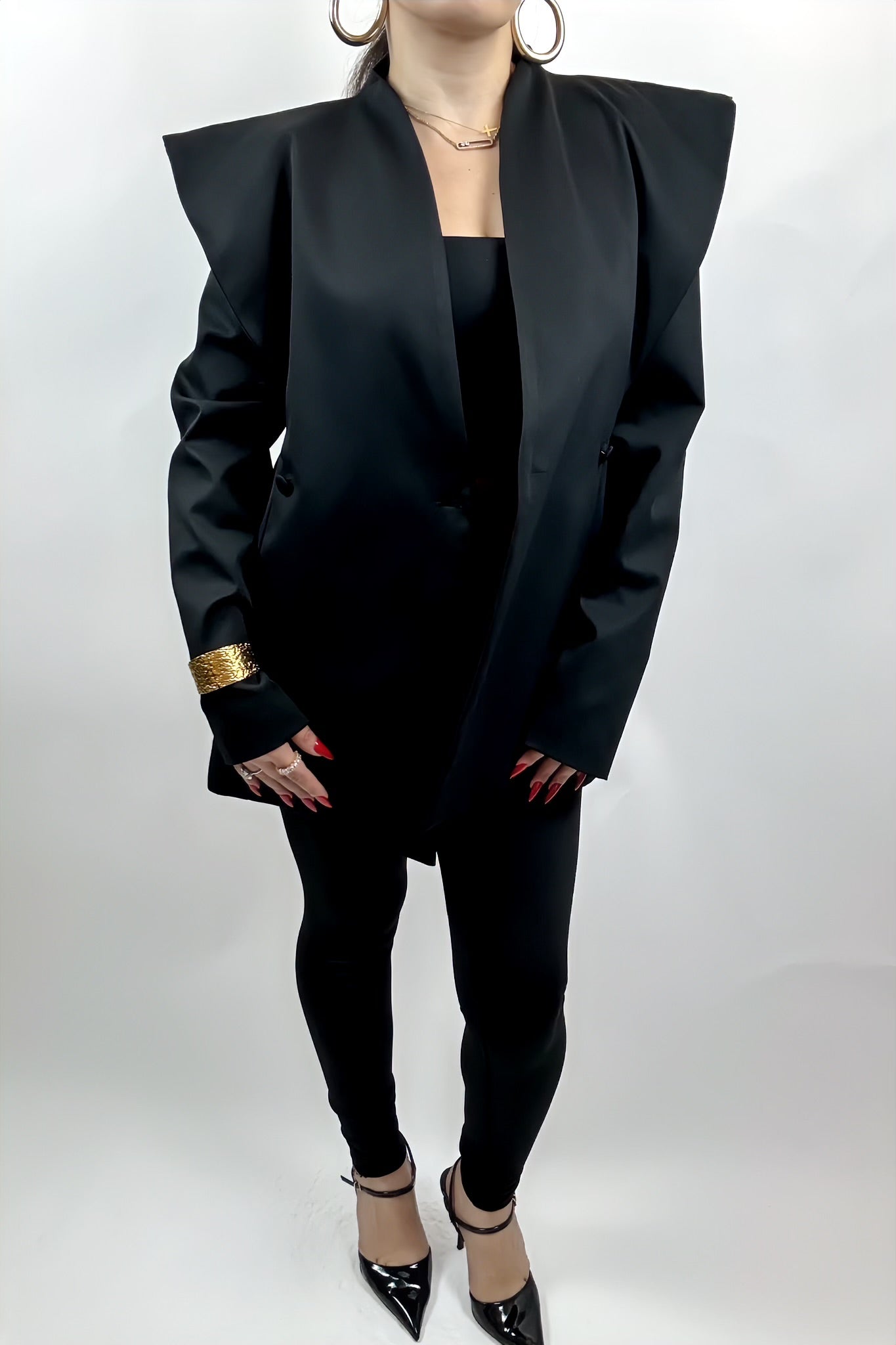 Blazer Femme Noir Déstructuré Chic