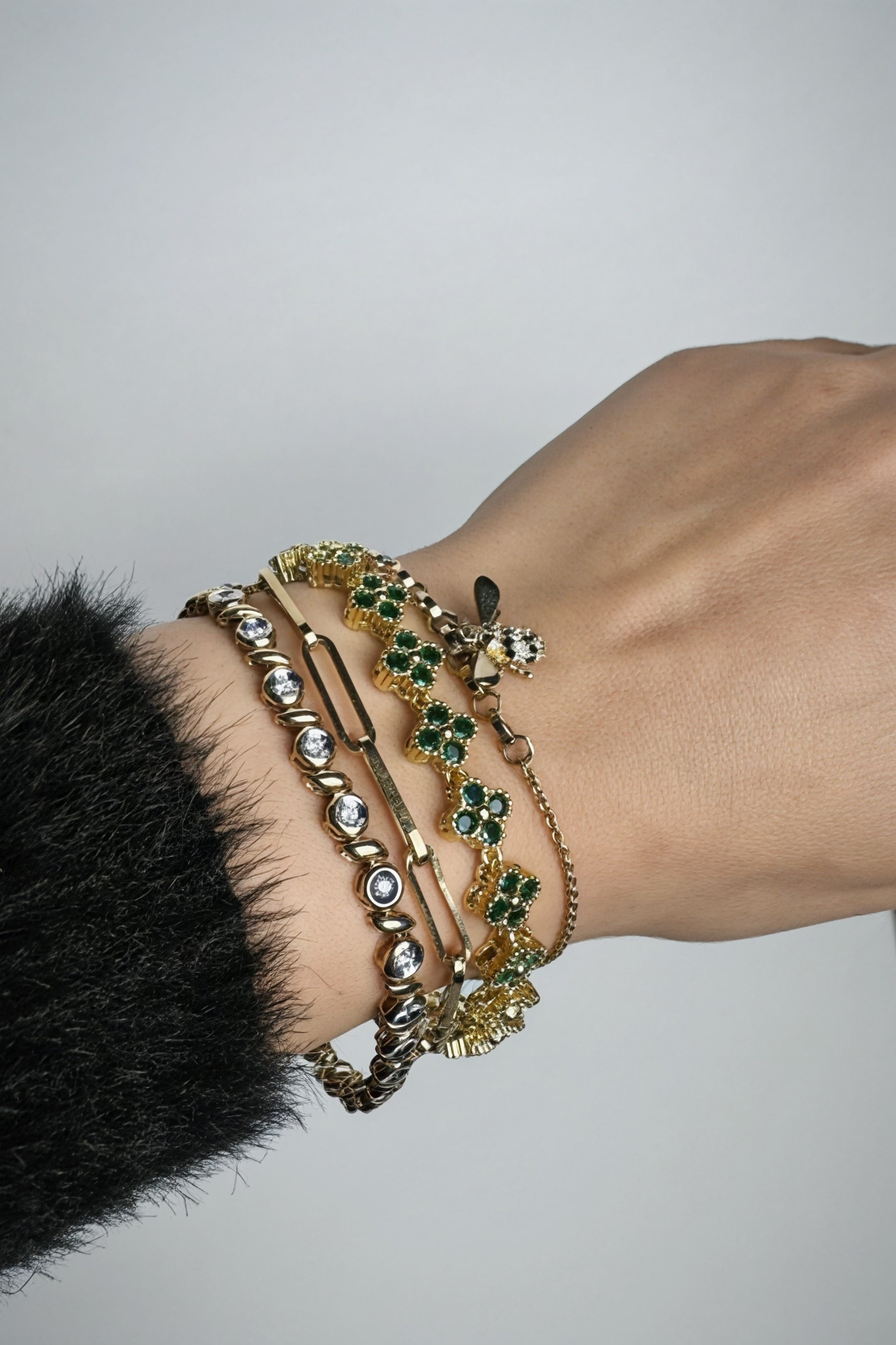 Bracelet à Fleurs -Laiton Plaqué
Or 18K pour Femme