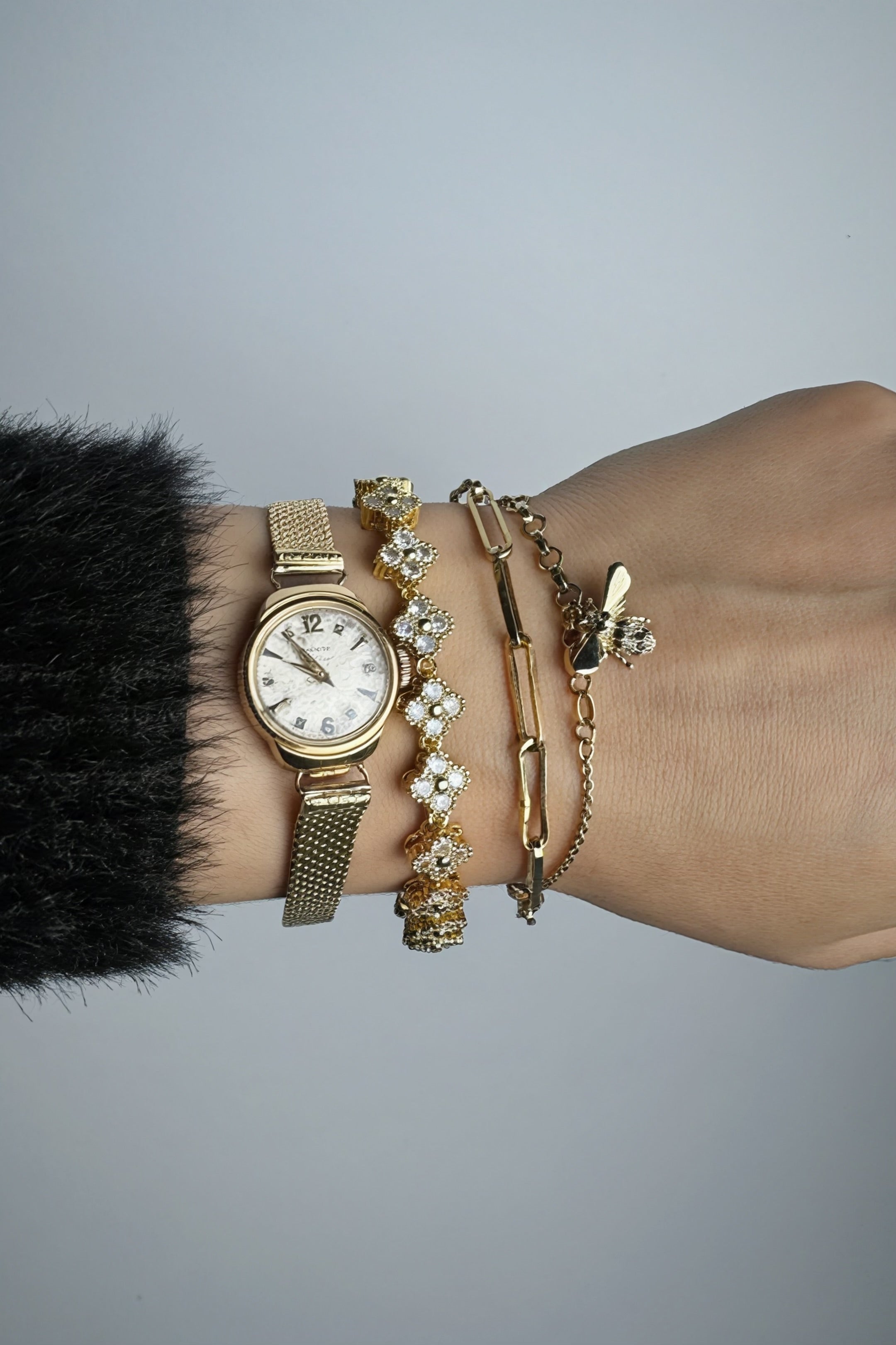 Bracelet à Fleurs -Laiton Plaqué
Or 18K