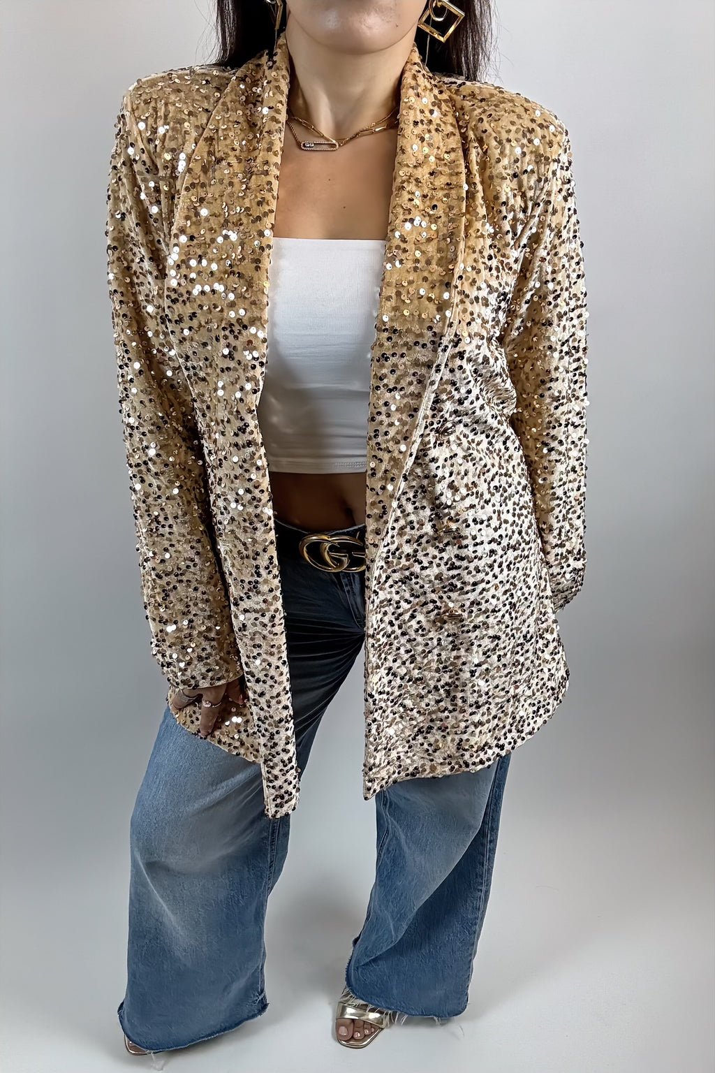 Blazer à Paillettes Élégant – Veste Tendance et Brillante pour un Look Chic et Festif