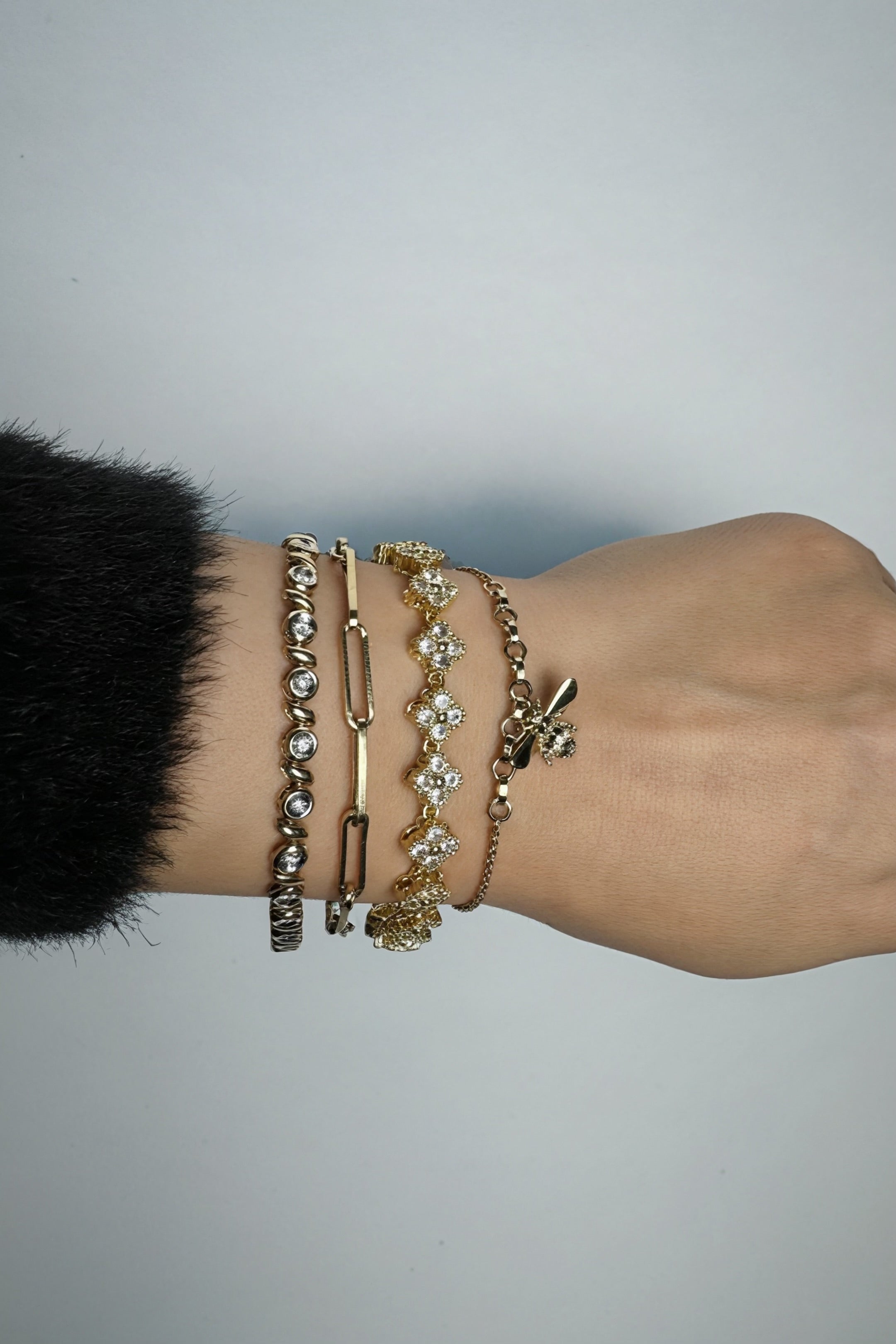 Bracelet à Fleurs -Laiton Plaqué
Or 18K