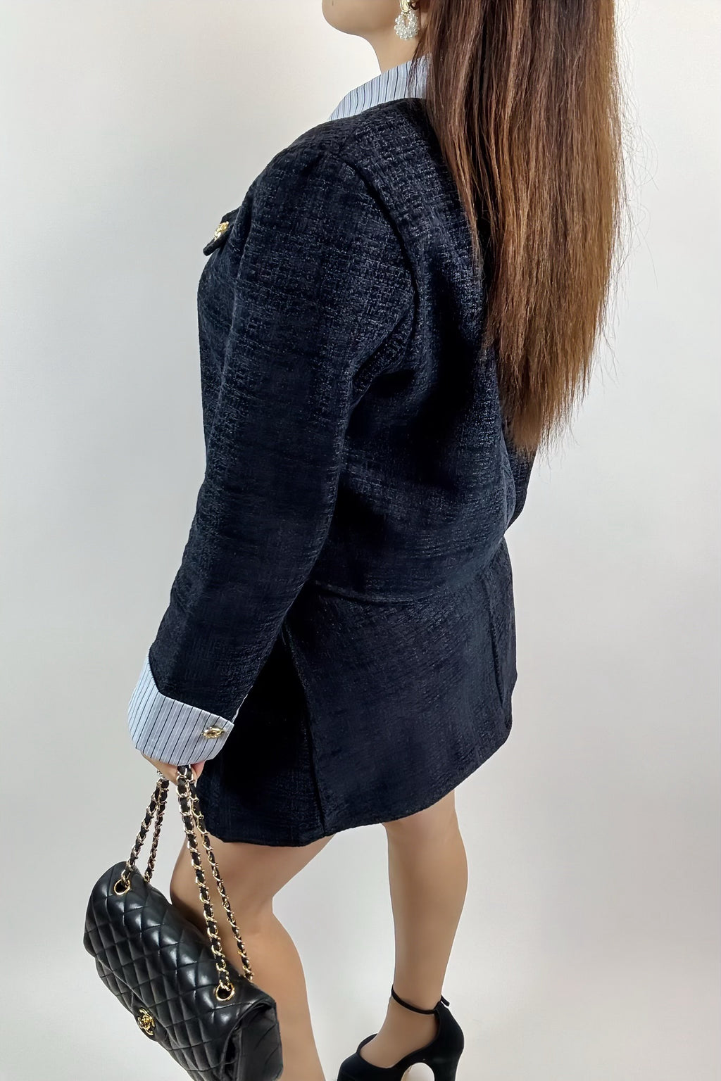 Ensemble 2 Pièces Femme – Veste Courte Chic & Jupe Plissée avec Short Intégré