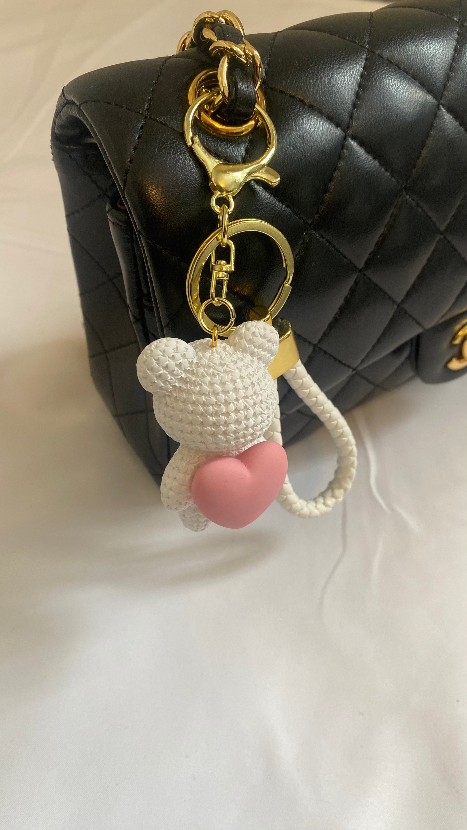 Porte-clé nounours en cœur - ARMINE'S STYLE HUB