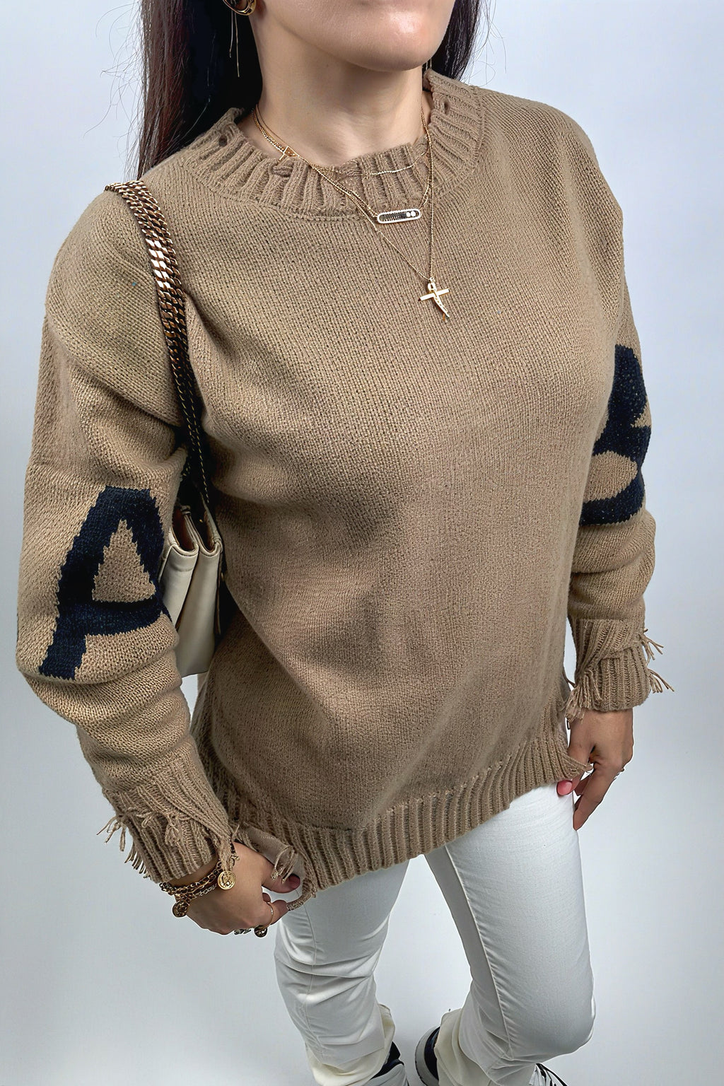 Pull-over femme hiver à lettres