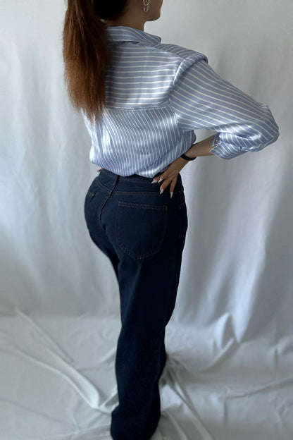 Jeans à jambes larges droites pour femmes – Coupe boyfriend en denim brut - ARMINE'S STYLE HUB