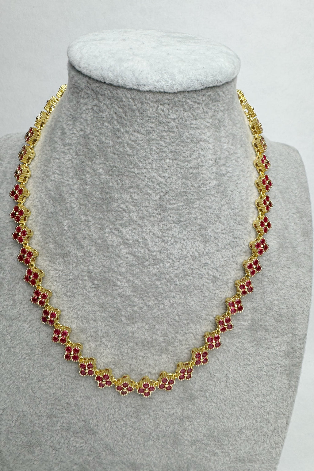 Collier Fleurs – Laiton Plaqué Or 18K pour Femme