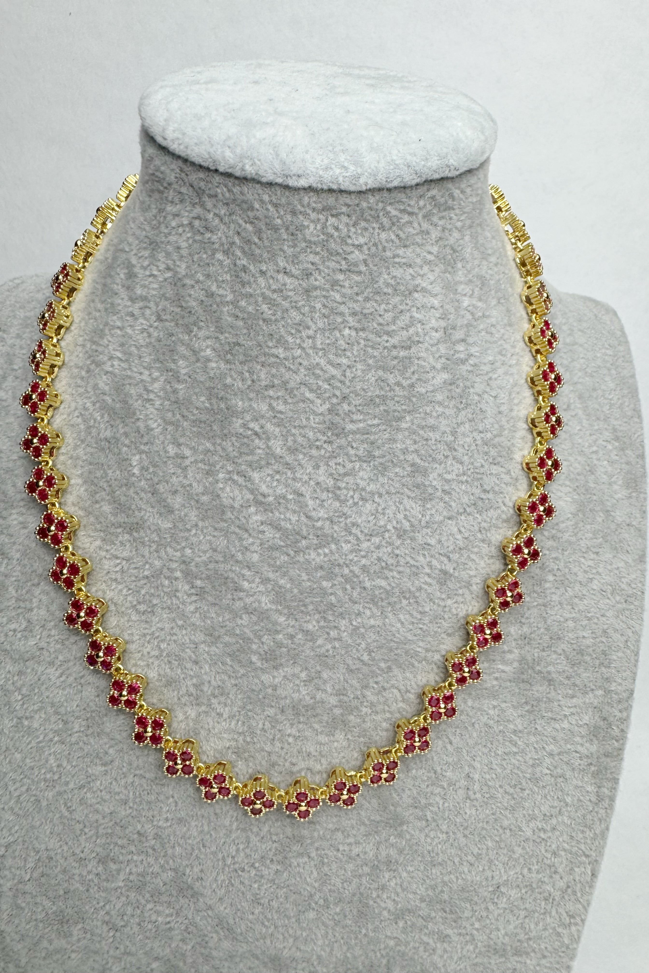 Collier Fleurs – Laiton Plaqué Or 18K pour Femme