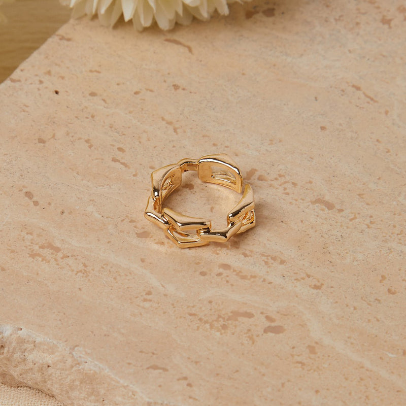 Bague réglable plaqué or 22K - ARMINE'S STYLE HUB