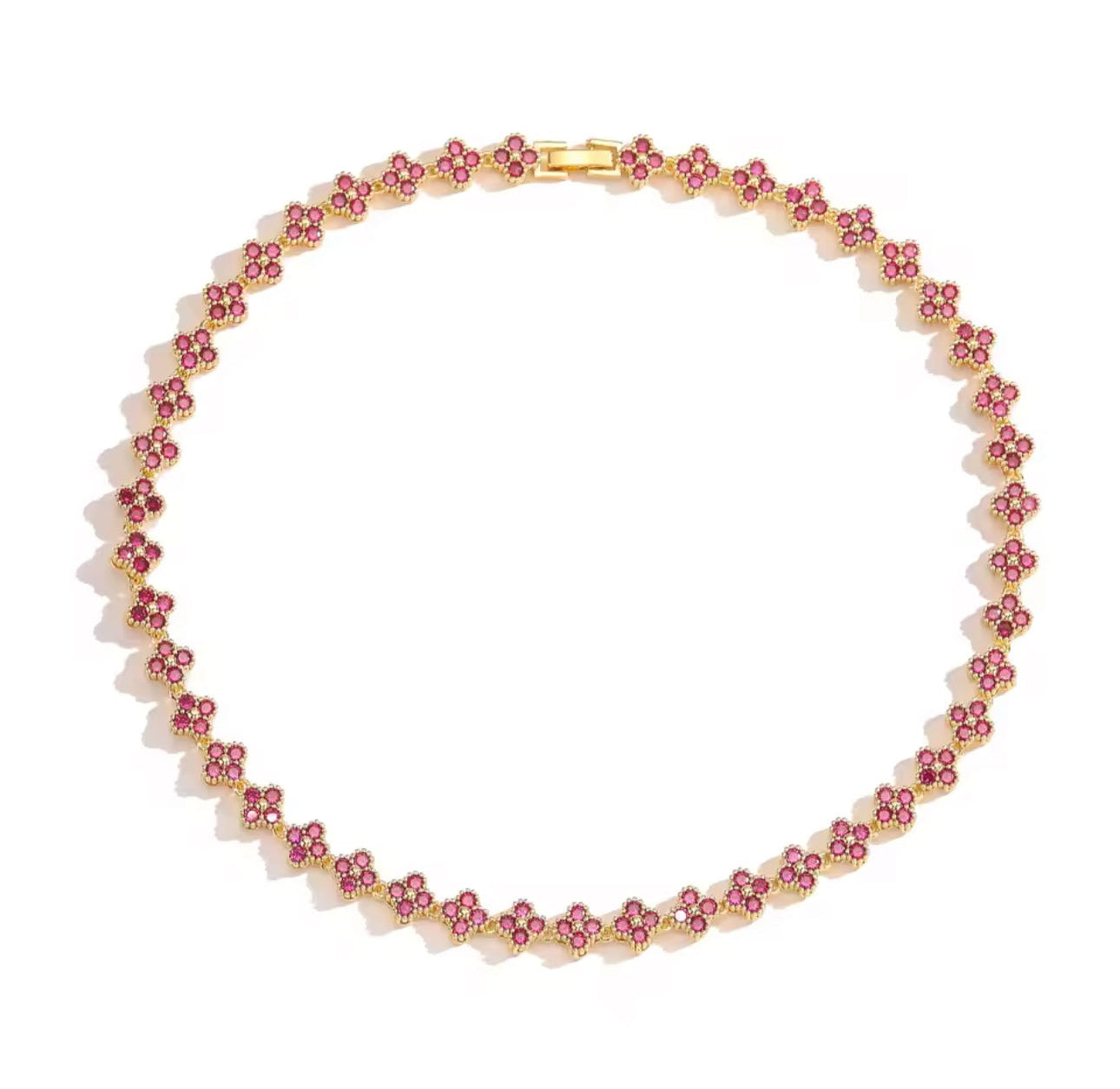 Collier Fleurs – Laiton Plaqué Or 18K pour Femme