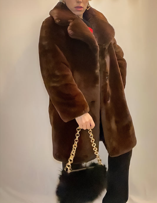 The Kooples Manteau fausse fourrure marron Long - ARMINE'S STYLE HUB