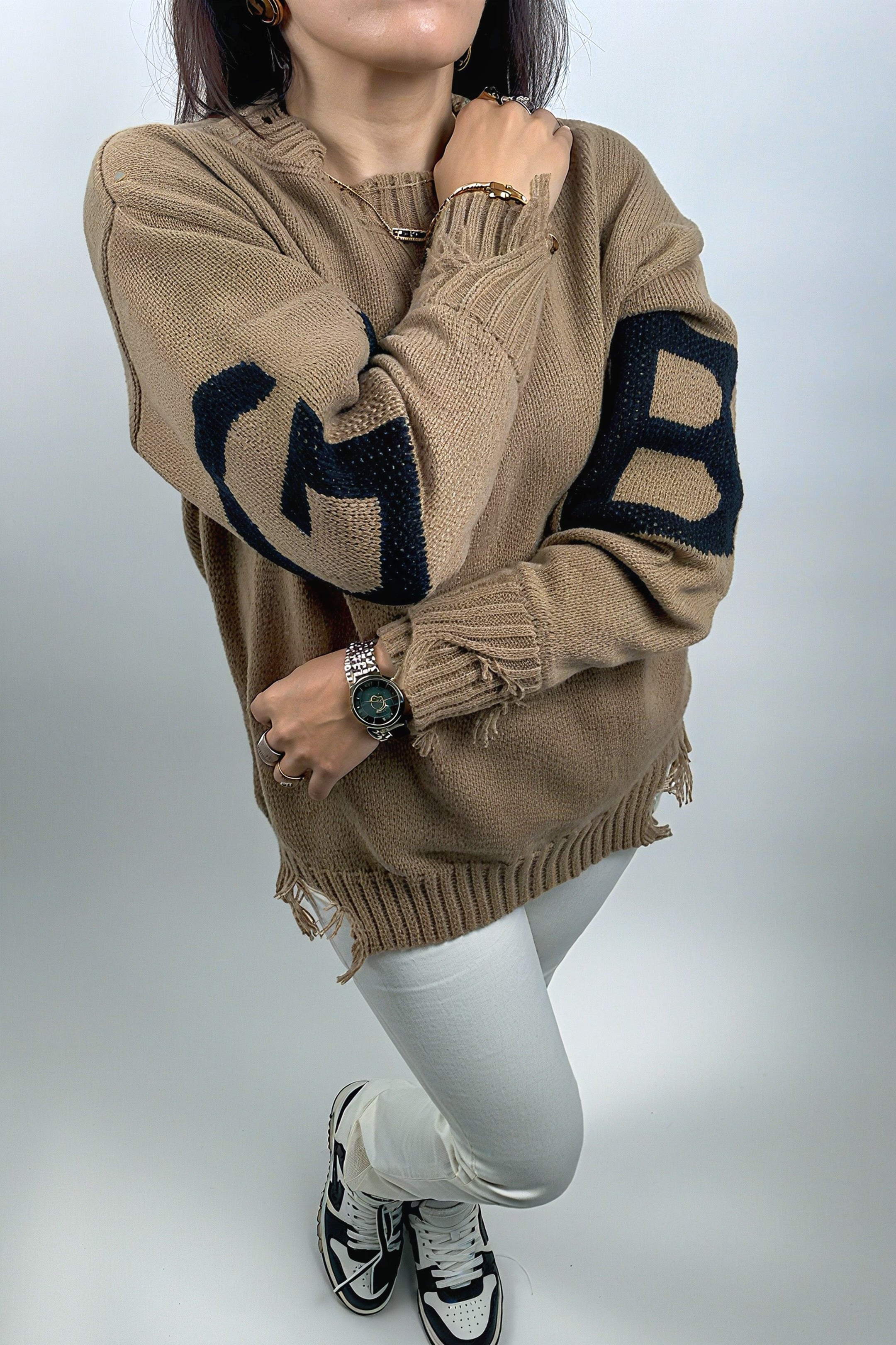 Pull-over femme hiver à lettres