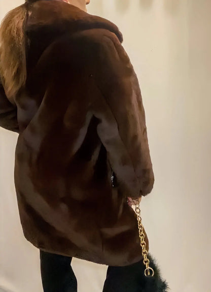 The Kooples Manteau fausse fourrure marron Long - ARMINE'S STYLE HUB