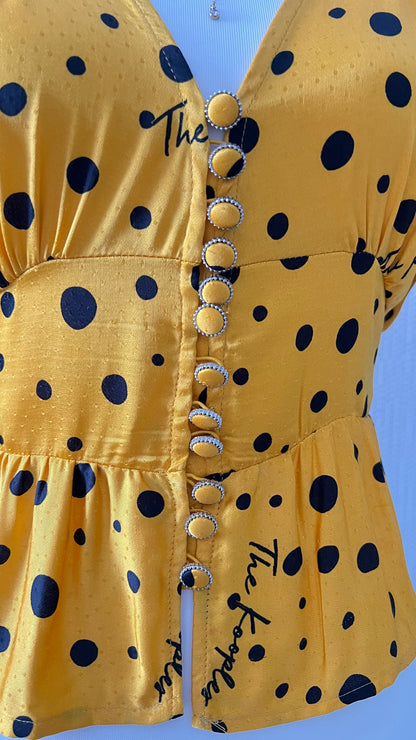 The KOOPLES Top jaune à pois noir - ARMINE'S STYLE HUB