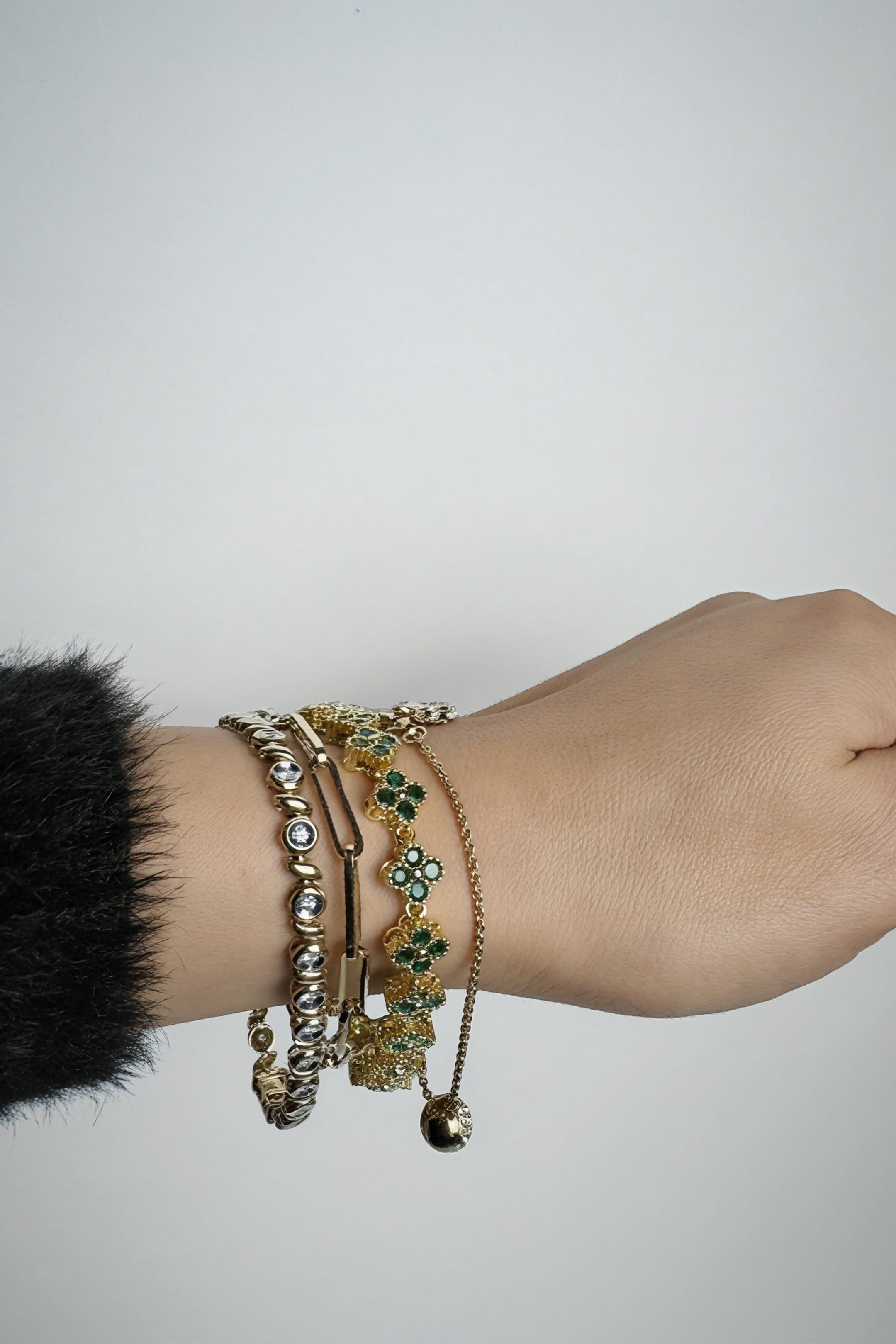 Bracelet à Fleurs -Laiton Plaqué
Or 18K pour Femme