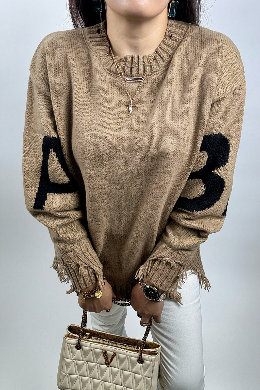 Pull-over femme hiver à lettres