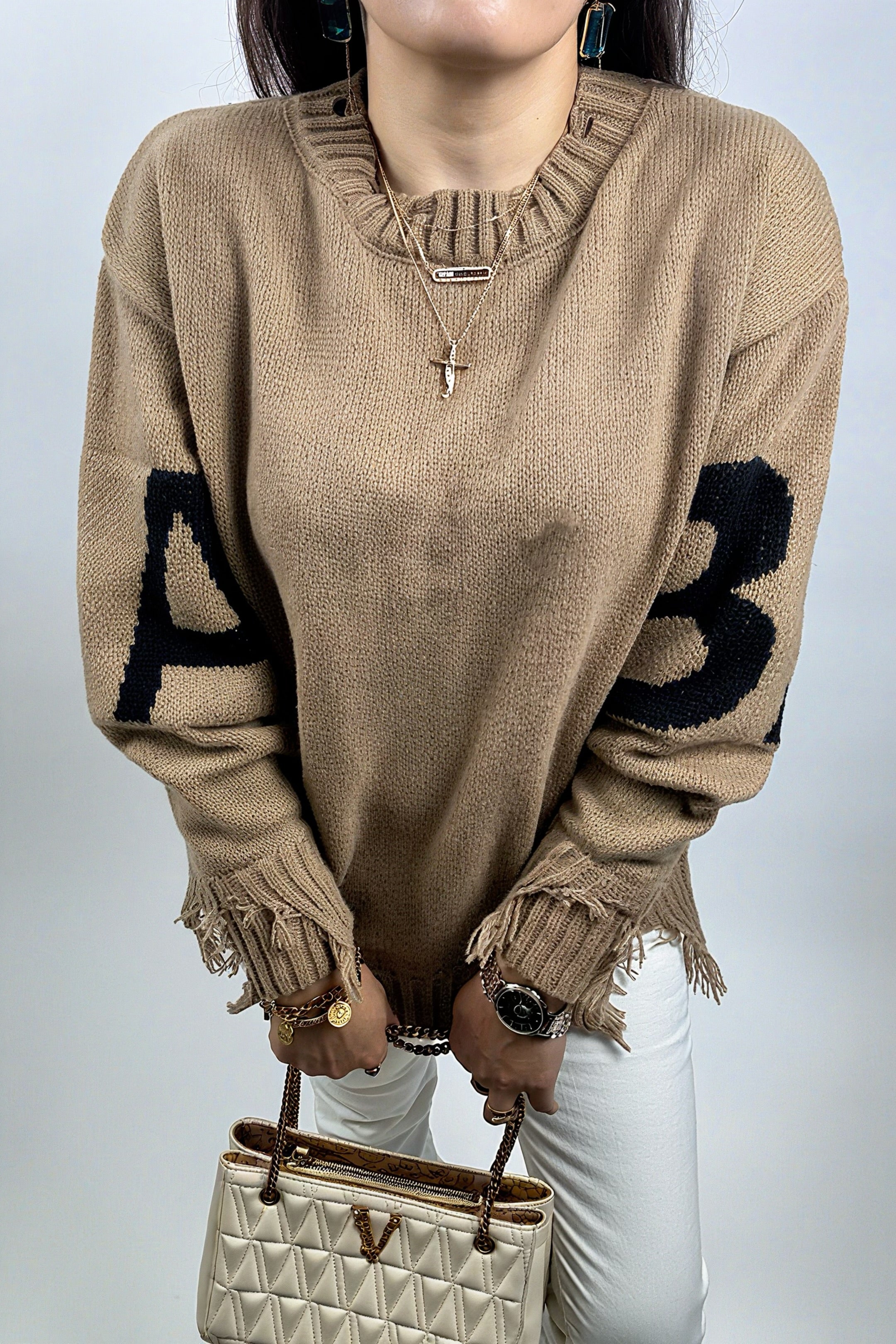 Pull-over femme hiver à lettres